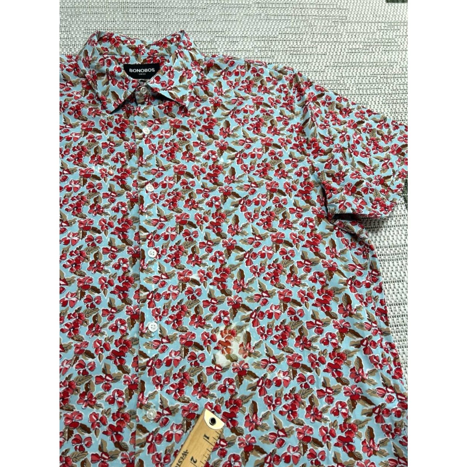 Bonobos Bonoboss Shirt Mens Large Multicolor Floral Slim Fit Cotton Stretch Button Up Size US L / EU 52-54 / 3 - 4 Thumbnail