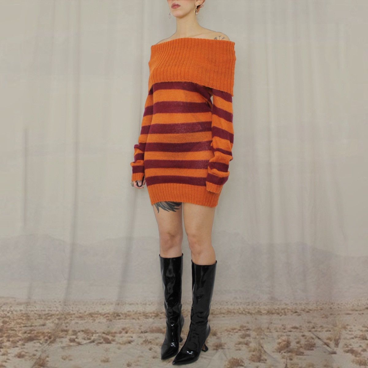 Other 🍕STRIPED SWEATER DRESS🍕 Size L / US 10 / IT 46 - 2 Thumbnail