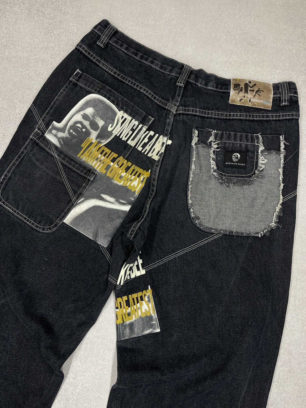 Fubu Rare Vintage Platinum FUBU Muhammad Ali Baggy Jeans Big Logo Size US 38 / EU 54 - 3 Thumbnail