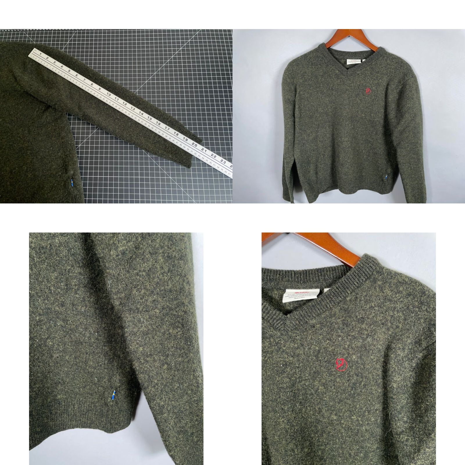 Vintage VINTAGE Fjallraven Men Sweater Pullover Wool V-Neck Adult Small Fall Winter 90s Green Size US S / EU 44-46 / 1 - 8 Thumbnail