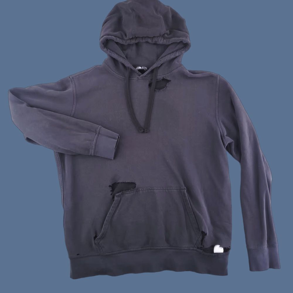 The North Face The North Face Hoodie Mens Large Black Grunge Distressed Ripped Sweatshirt Pullover Size US L / EU 52-54 / 3 - 1 Thumbnail