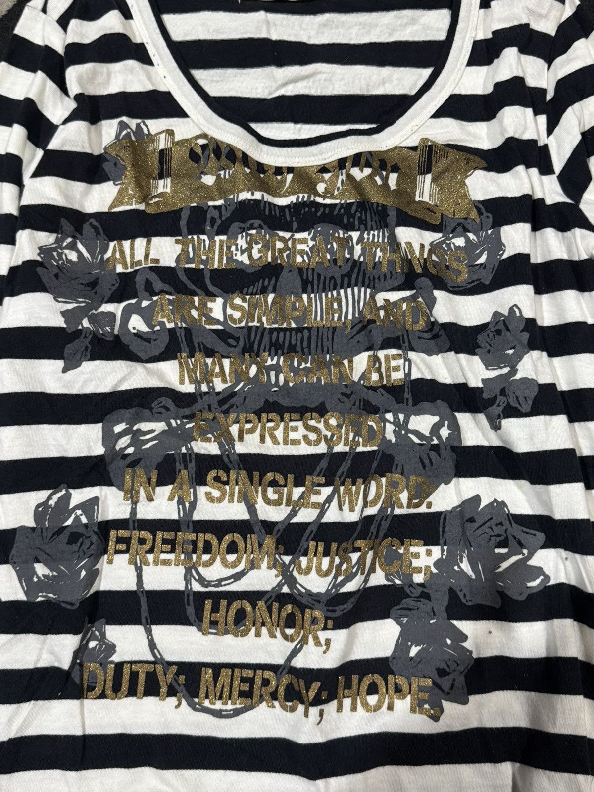 Hysteric Glamour STRIPE STRANGE HEAVEN POEM SKULLS LONG SLEEVE Size US S / EU 44-46 / 1 - 4 Thumbnail