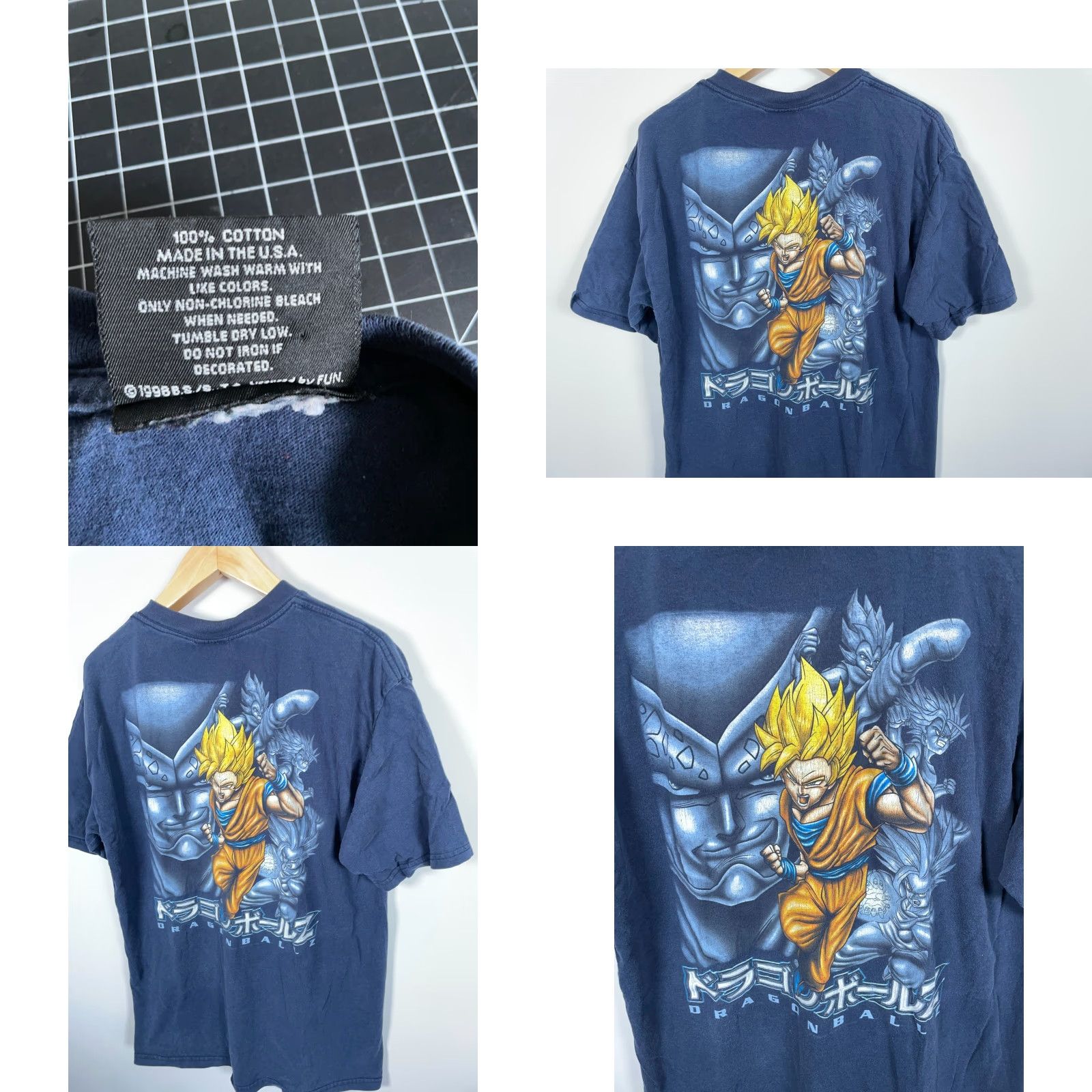 Vintage VINTAGE Dragon Ball Z T-Shirt Adult XL Blue Double-Sided Print Goku 1998 90s Size US XL / EU 56 / 4 - 8 Thumbnail