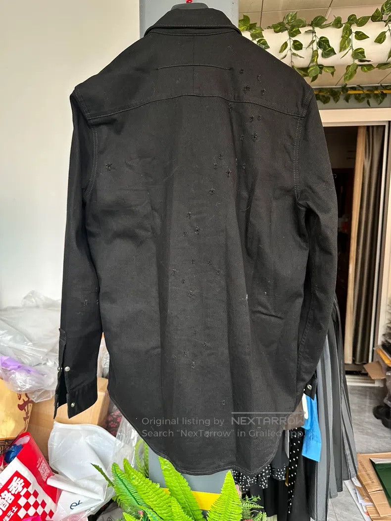 Givenchy Givenchy Black denim circle ring denim jacket with ripped Size US L / EU 52-54 / 3 - 4 Thumbnail