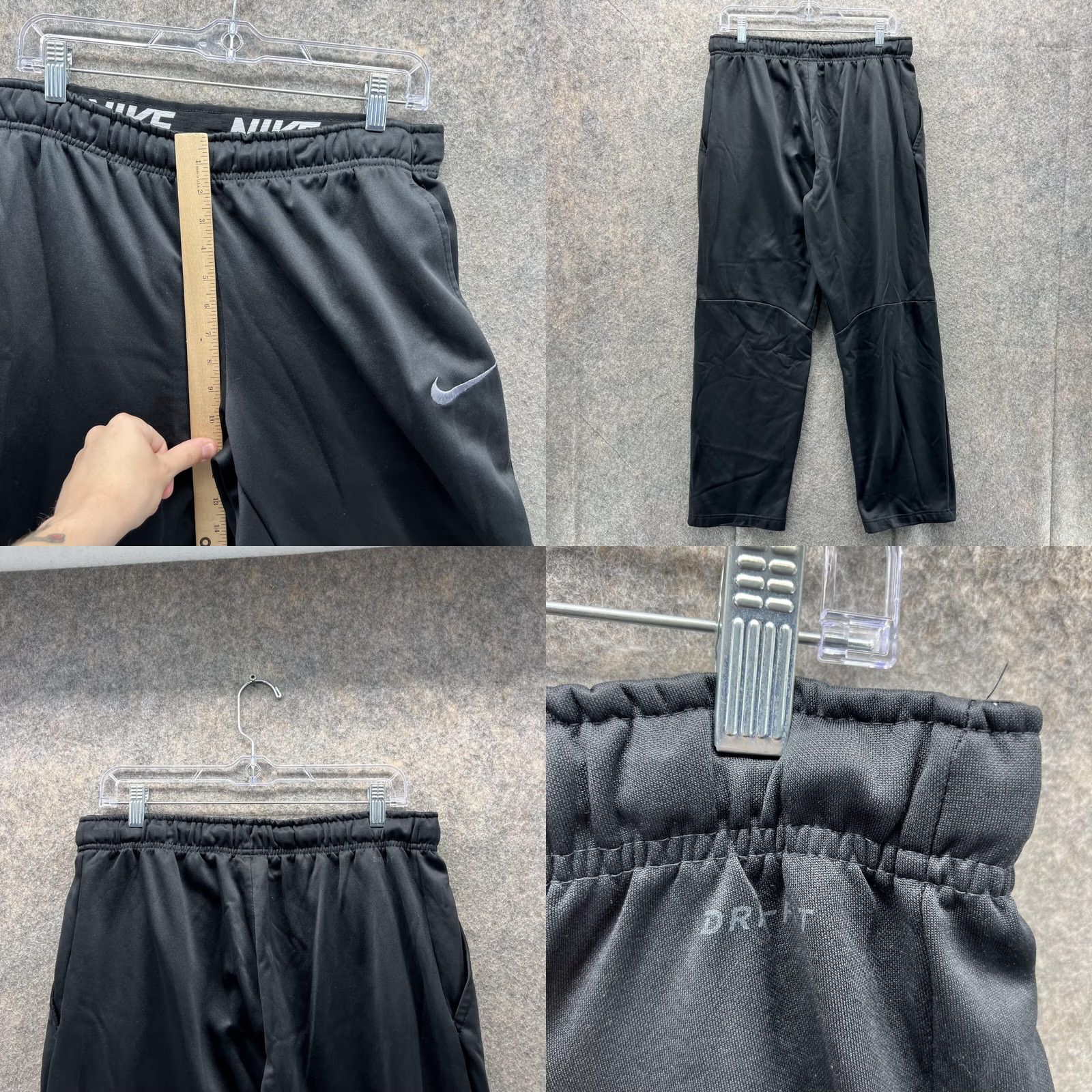 Nike Nike Sweatpants Pants Large Adult Regular L Black Athletic Knit Polyester Therma Fit Dri Fit Size US 33 - 8 Thumbnail