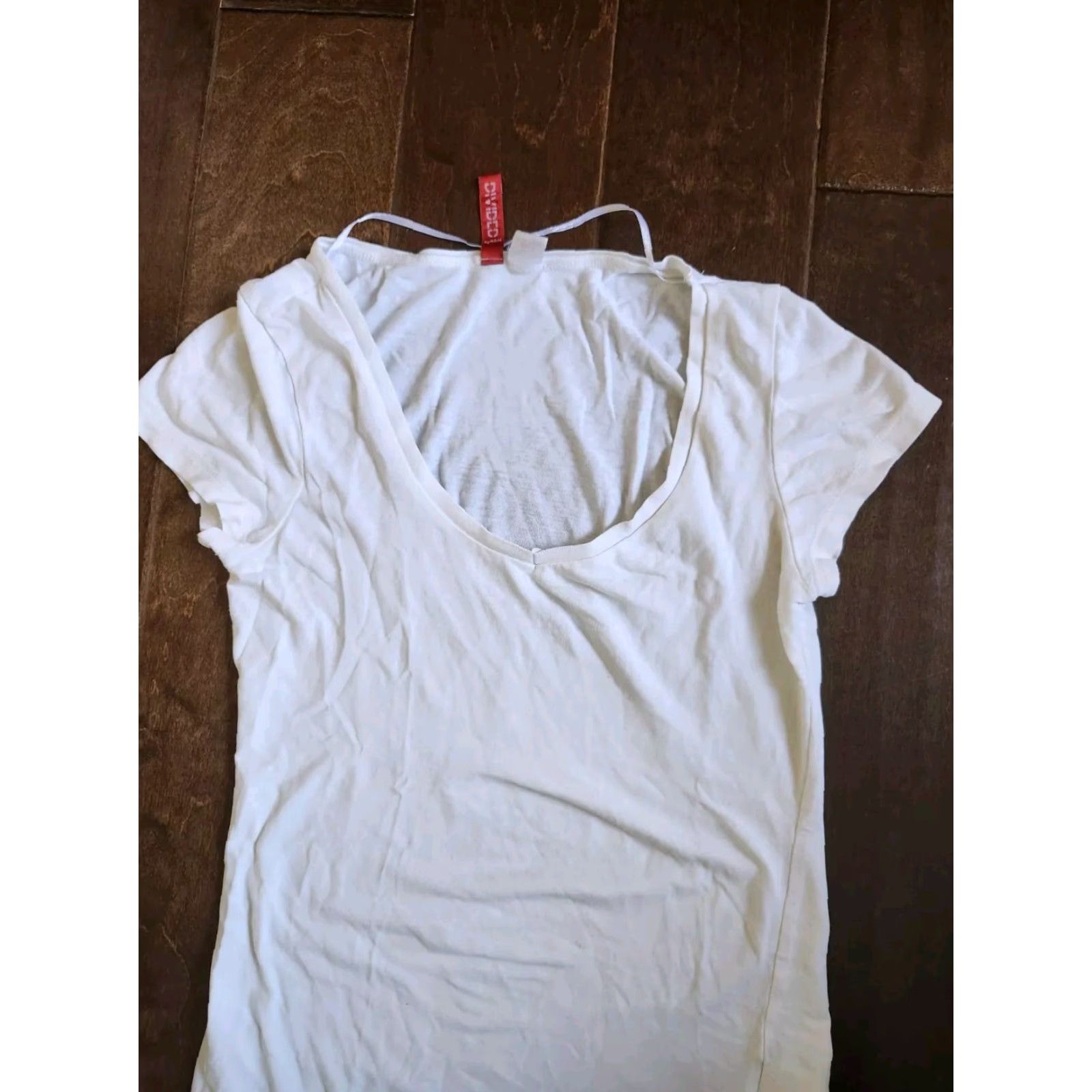 H&M Divided Women's White Top T-Shirt - Size 2 - Cotton Spandex Lightweight Breathable Casual Shirt Womens Size XS / US 0-2 / IT 36-38 - 3 Thumbnail