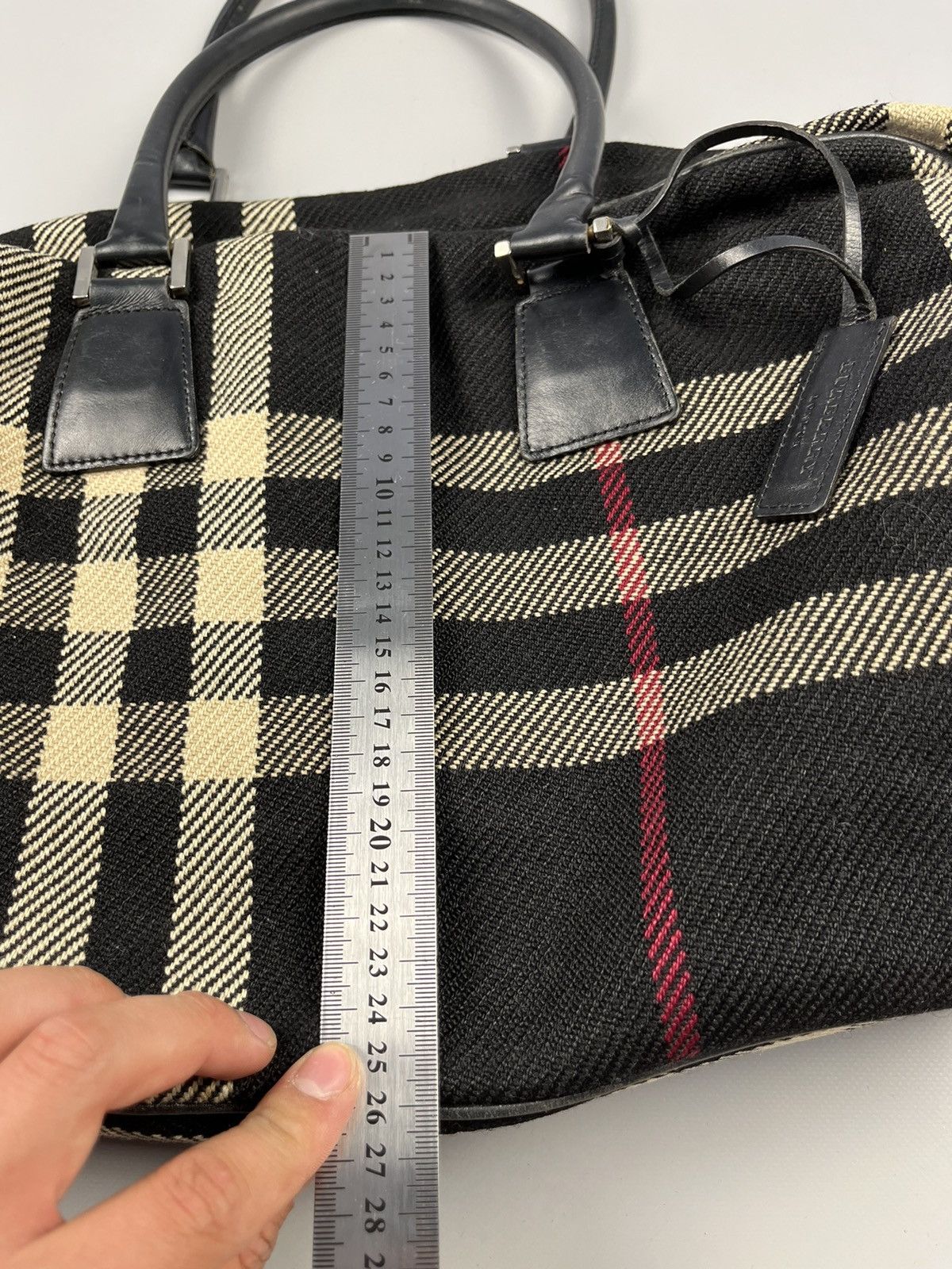 Burberry BURBERRY Vintage Nova Check Tweed Wool/Leather Tote Bag Size ONE SIZE - 24 Thumbnail