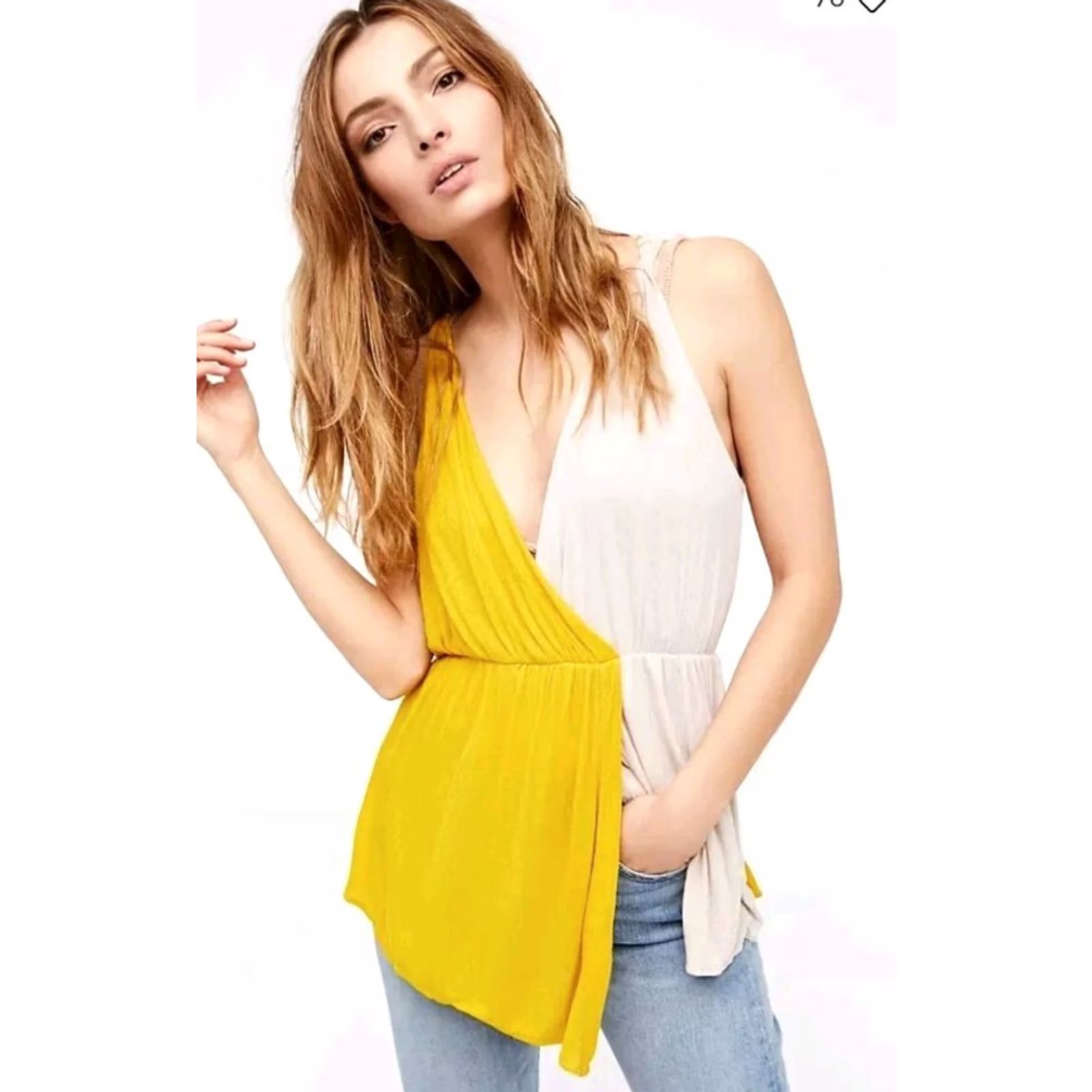Free People Free People Women’s Tank Shirt S Regular Short Sleeve Round Neck Multicolor Solid All Seasons Casual Pullover Summer Autumn Winter) Size S / US 4 / IT 40 - 3 Thumbnail
