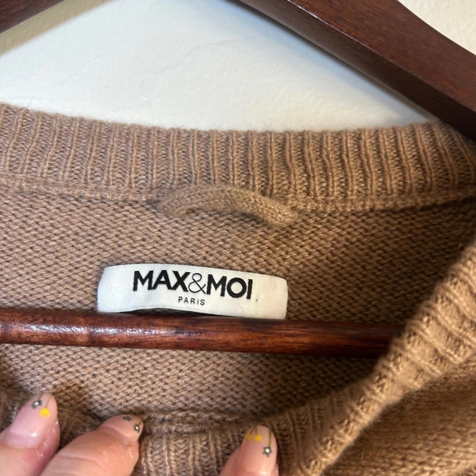 Other MaxMoi Cashmere Sable Sweater XS Brown Asymmetrical Scarf Size XS / US 0-2 / IT 36-38 - 3 Thumbnail