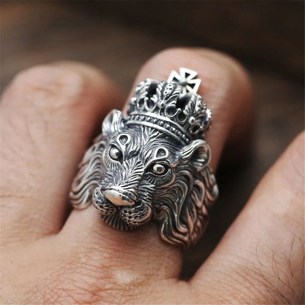 Japanese Brand Retro Lion Crown Ring Size ONE SIZE - 4 Thumbnail