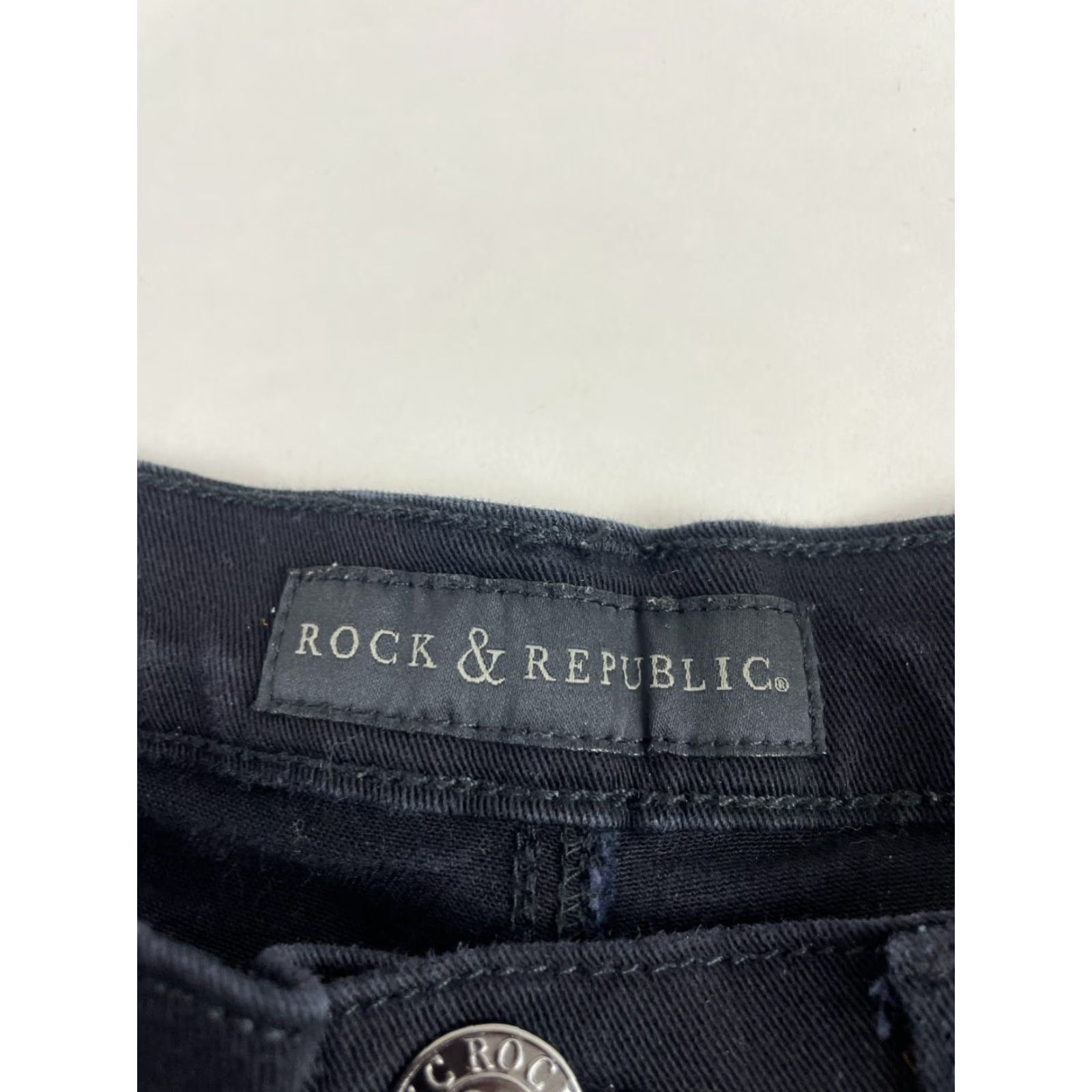 Vintage Rock & Republic Jeans Women's 10M Black Skinny Denim Pockets 30in Inseam 31in Waist Vintage No Berlin 90s? Size 24" / US 00 / IT 34 - 7 Thumbnail