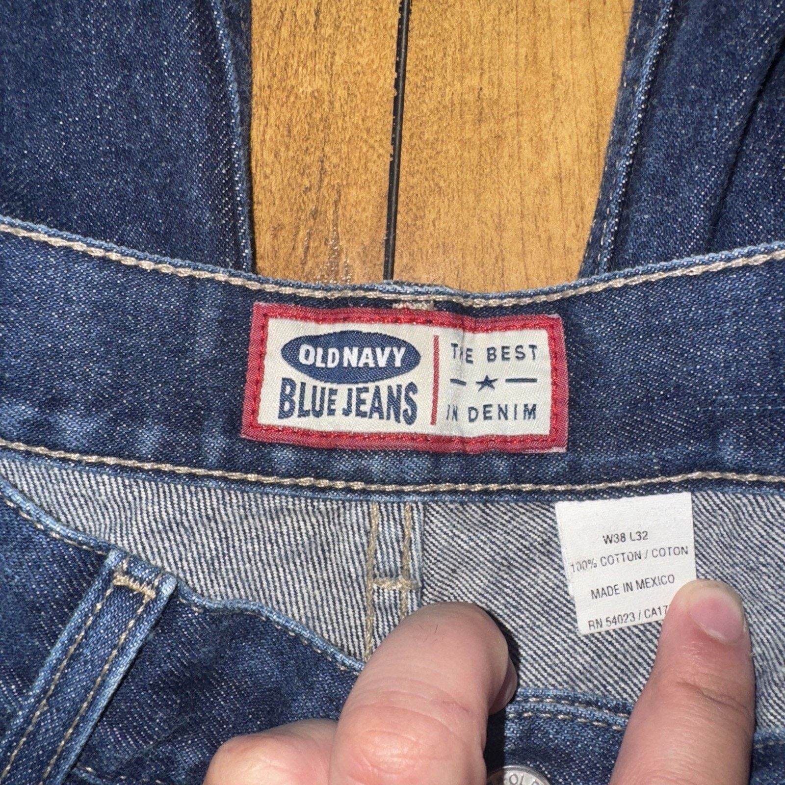 Old Navy × Vintage Old Navy Blue Jeans 38x32 Made In Mexico Wide Leg Baggy Fit Size US 38 / EU 54 - 4 Thumbnail