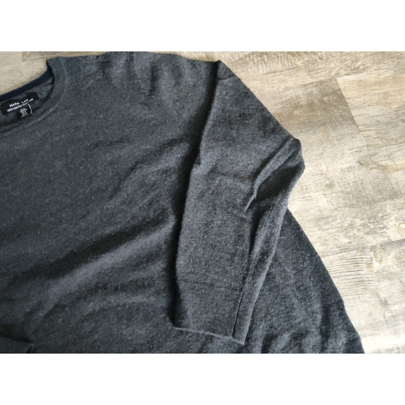 Vintage Mark Law 100% Extra Fine Merino Wool Pullover Jumper Gray Men's XL Casual Classic Size US XL / EU 56 / 4 - 2 Thumbnail