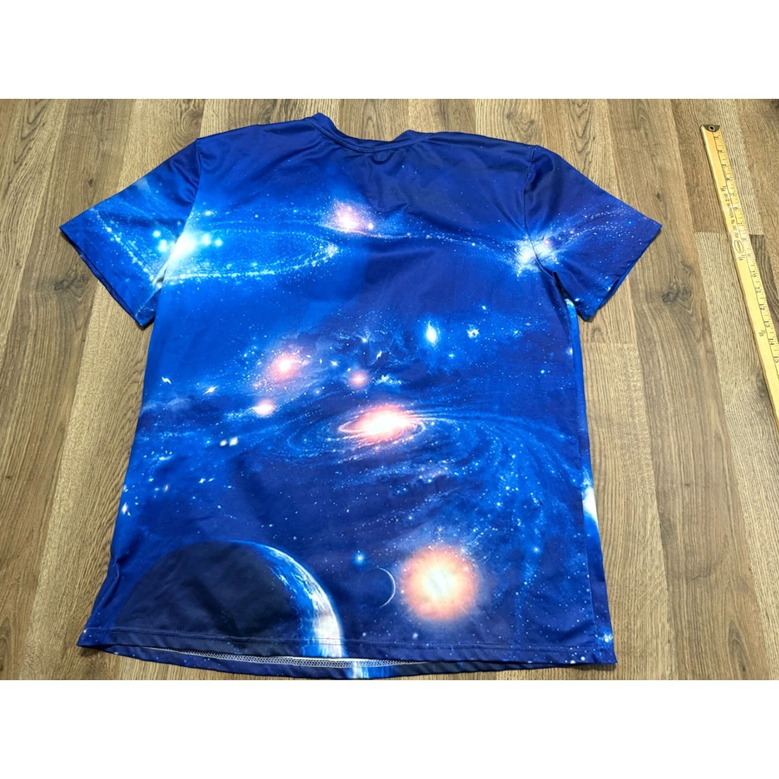 Vintage Ladipas Shirt Mens XL Blue Galaxy Cat and Pizza Print Crewneck Short Sleeve Shirt Mens XL Blue Galaxy Cat and Pizza Print Crewneck Short Sleeve Size US XL / EU 56 / 4 - 2 Thumbnail