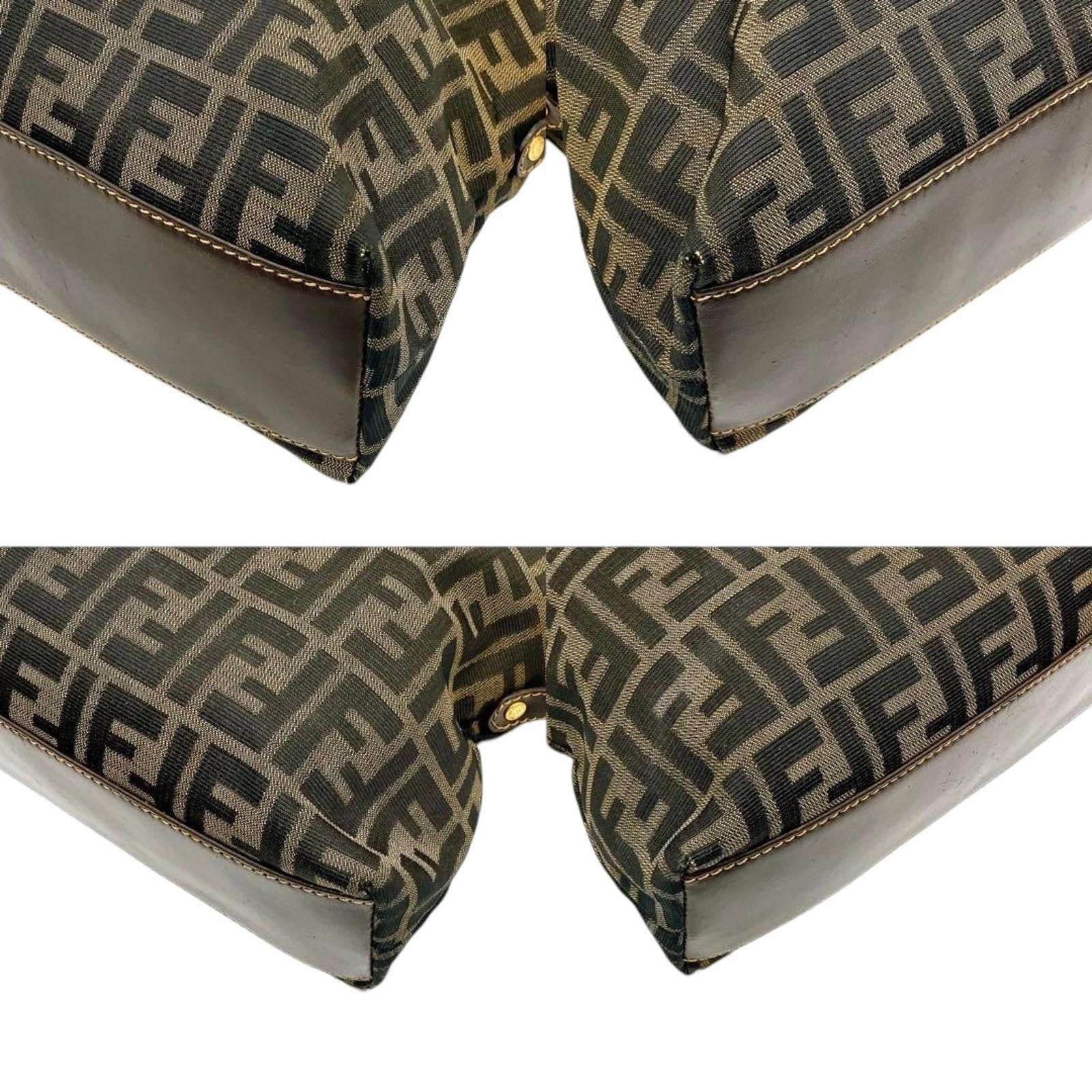 Fendi Fendi - Monogram Canvas Handbag Leather Handles Size ONE SIZE - 7 Thumbnail