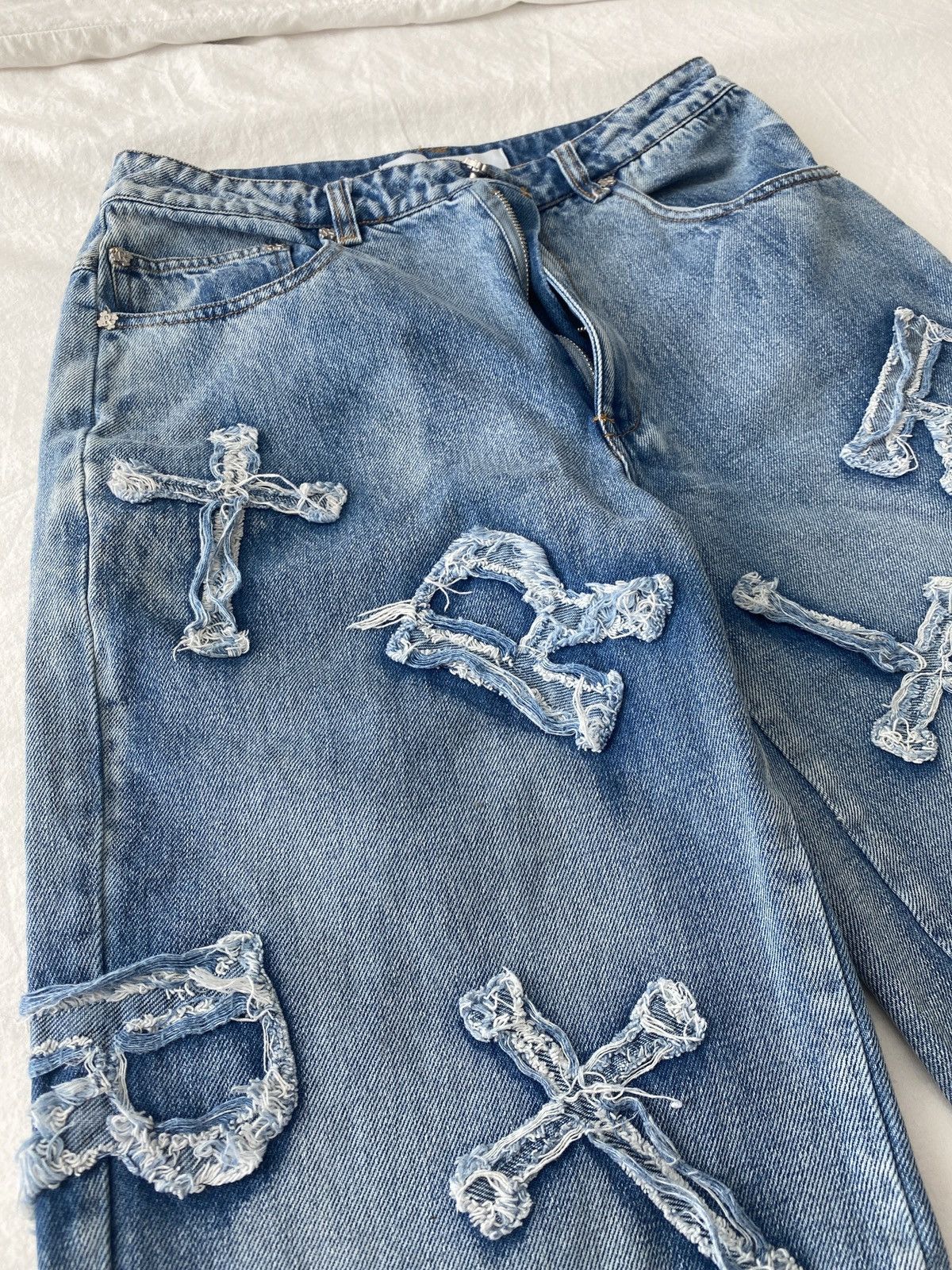 Racer Worldwide Racer Worldwide Washed Ice Patch Jeans Size US 28 / EU 44 - 3 Thumbnail