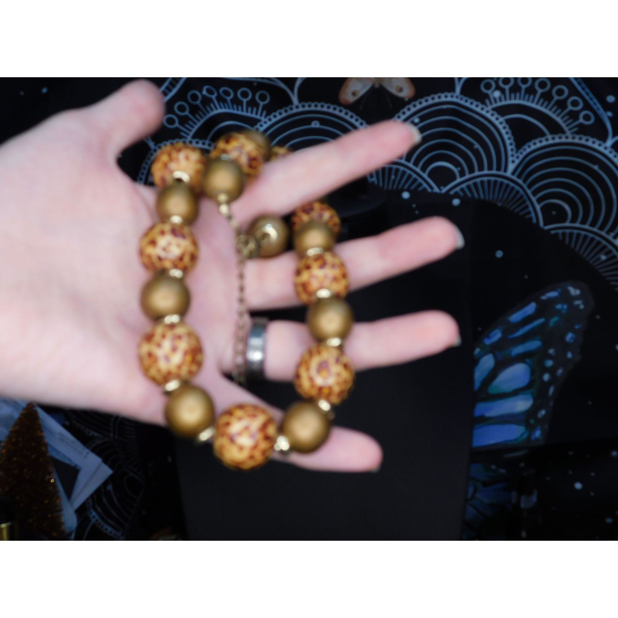 Other Vintage Wooden Leopard Print Painted Beaded Necklace Size ONE SIZE - 3 Thumbnail