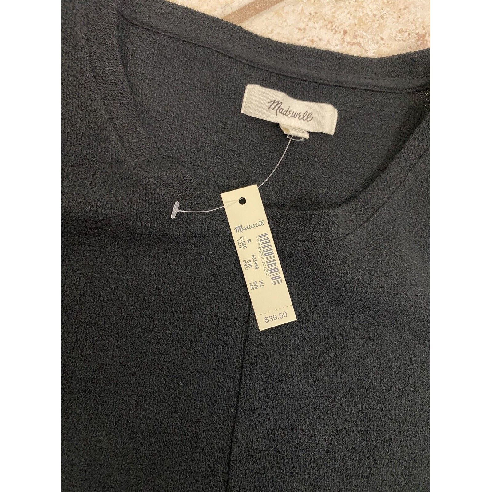 Madewell NWT Madewell Top Tie Front Solid Black Short Sleeve Shirt Size M / US 6-8 / IT 42-44 - 6 Thumbnail