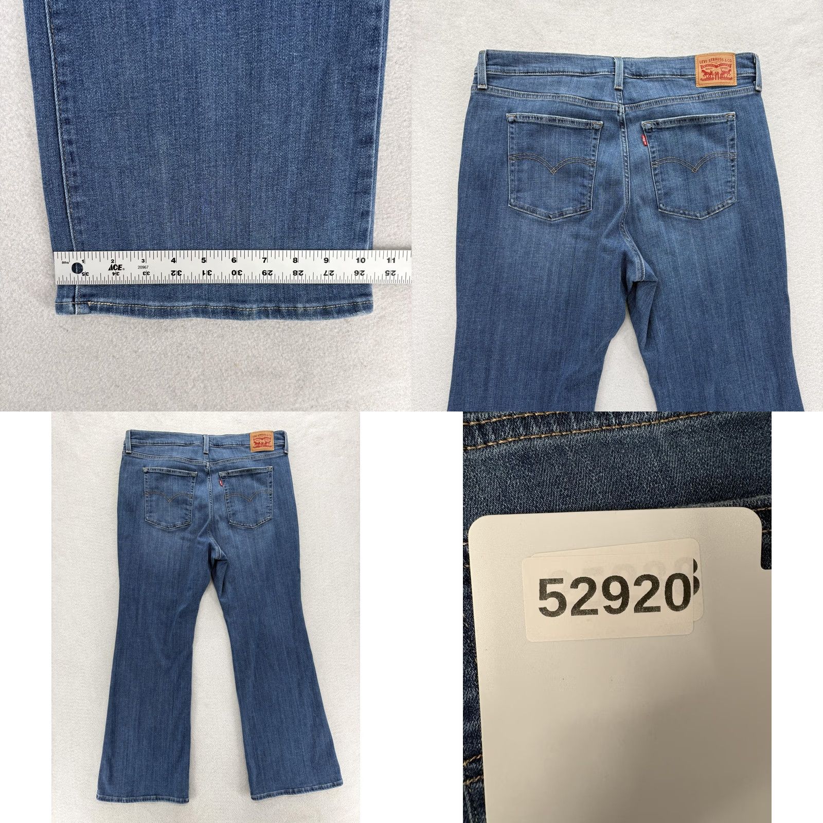 Levi's Levis 726 Flare Jeans Womens 16W Blue Med Wash High Rise Stretch Western Cowgirl Jeans Size 38" / US 16 / IT 52 - 8 Thumbnail