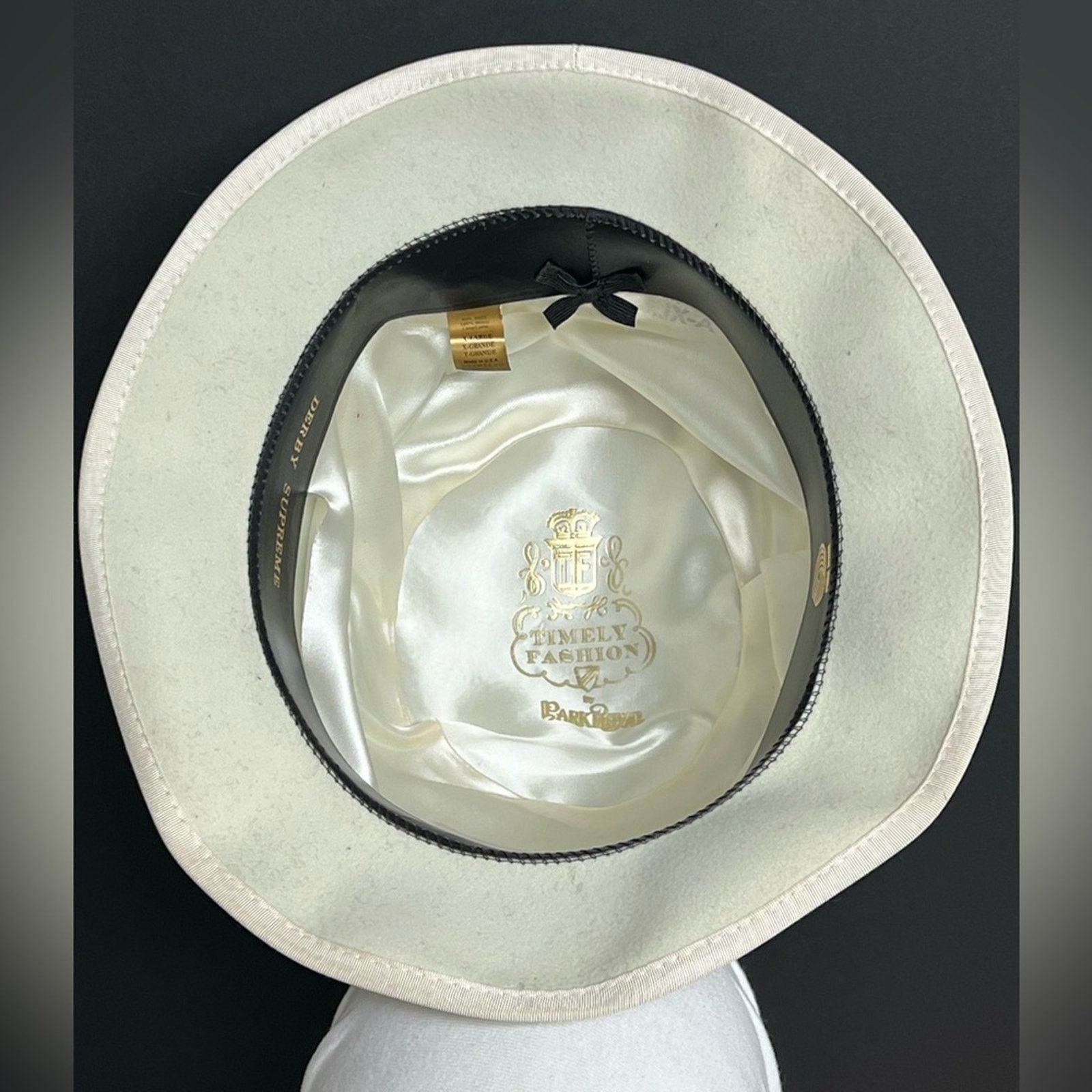 Vintage Derby Hat White 100% Wool Park Royal Supreme Made USA RARE Size ONE SIZE - 6 Thumbnail