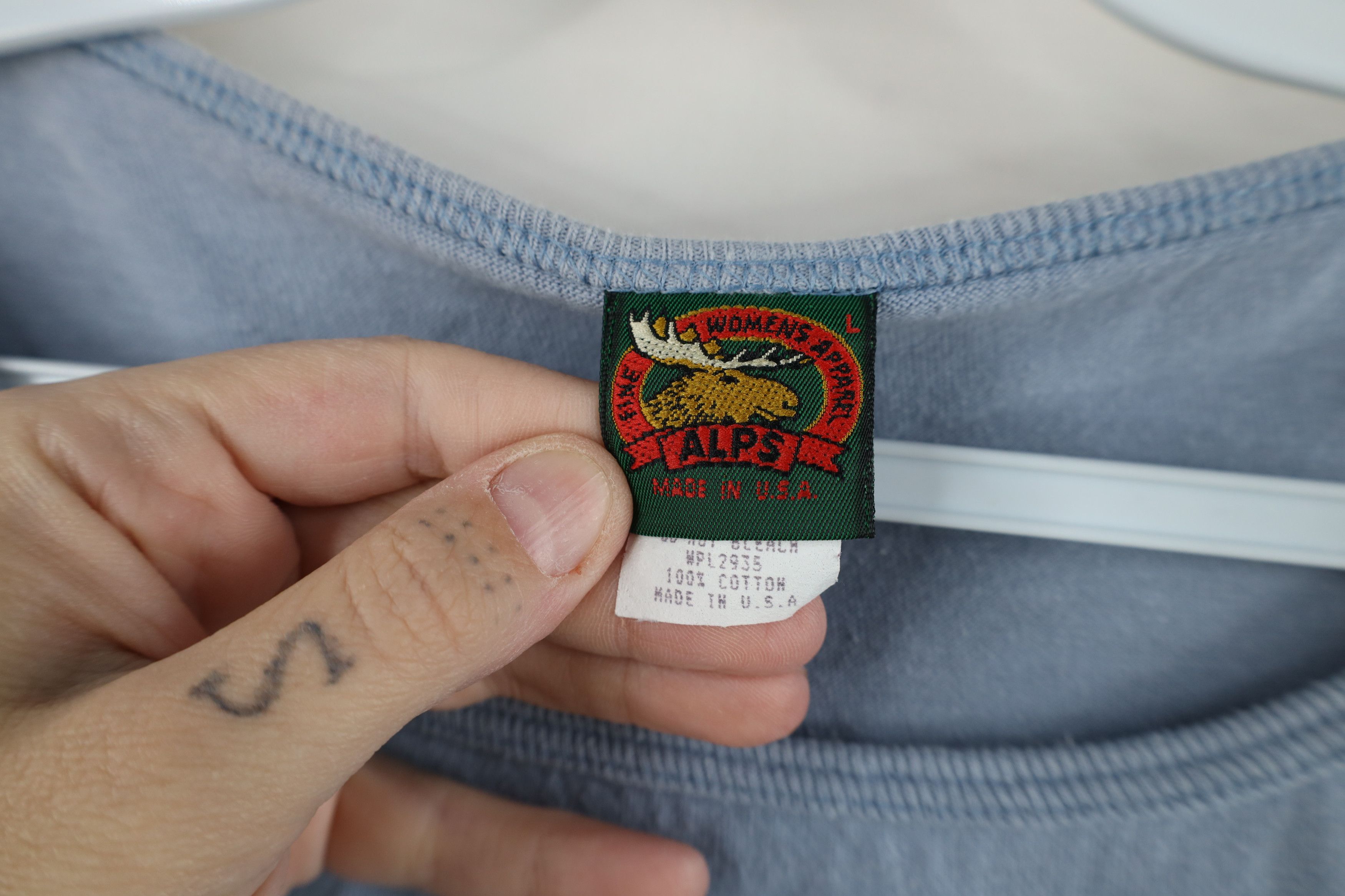 Vintage Vintage 90s Streetwear 3/4 Sleeve T-Shirt Blue Cotton USA Size L / US 10 / IT 46 - 6 Thumbnail