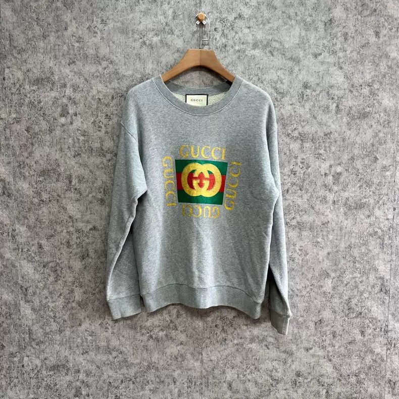 Gucci Gucci Gray Square Graphic Sweatshirt Size US S / EU 44-46 / 1 - 1 Thumbnail
