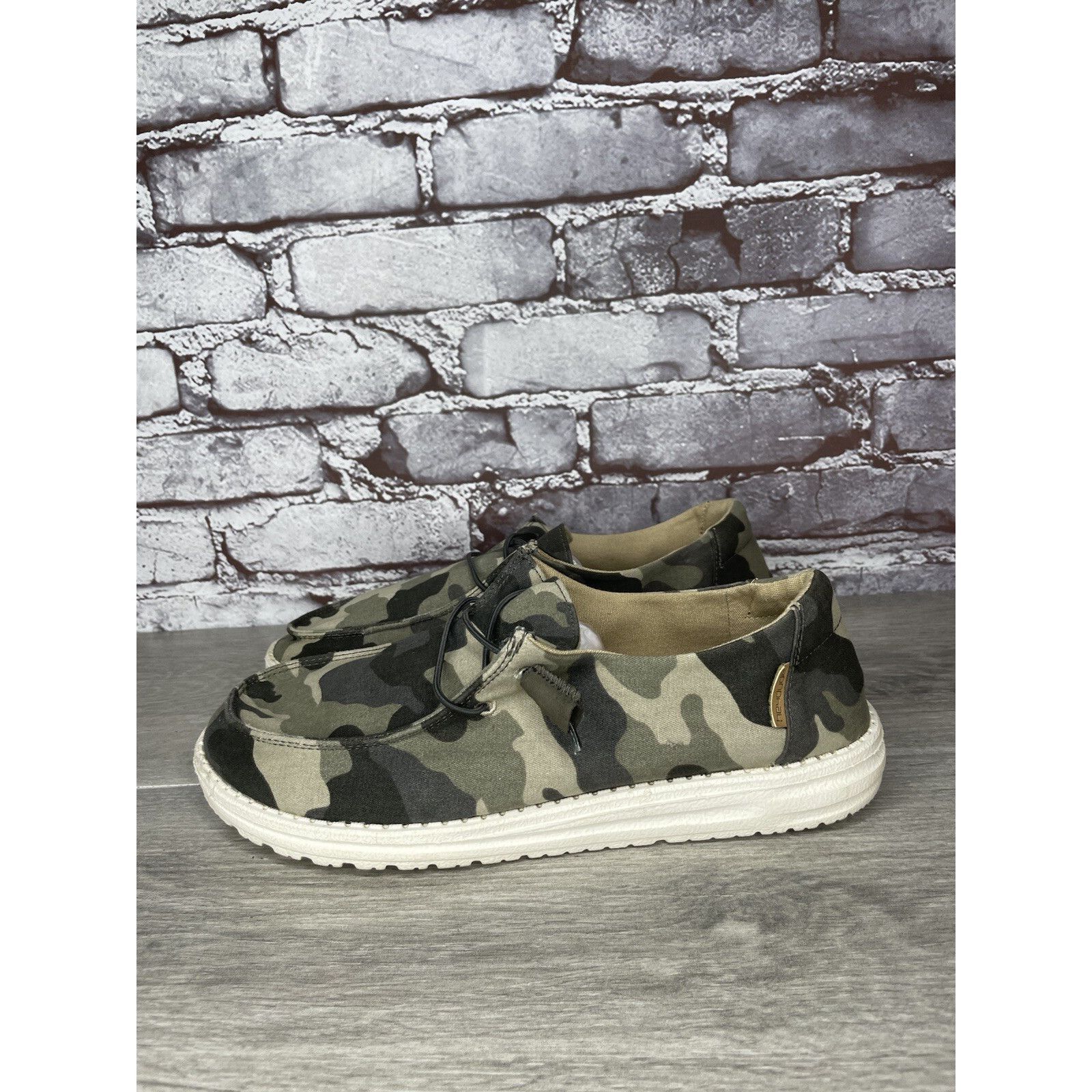 Other Hey Dude Wendy Camo Green Brown Canvas Sneakers Shoes Women' Size US 9 / IT 39 - 5 Thumbnail