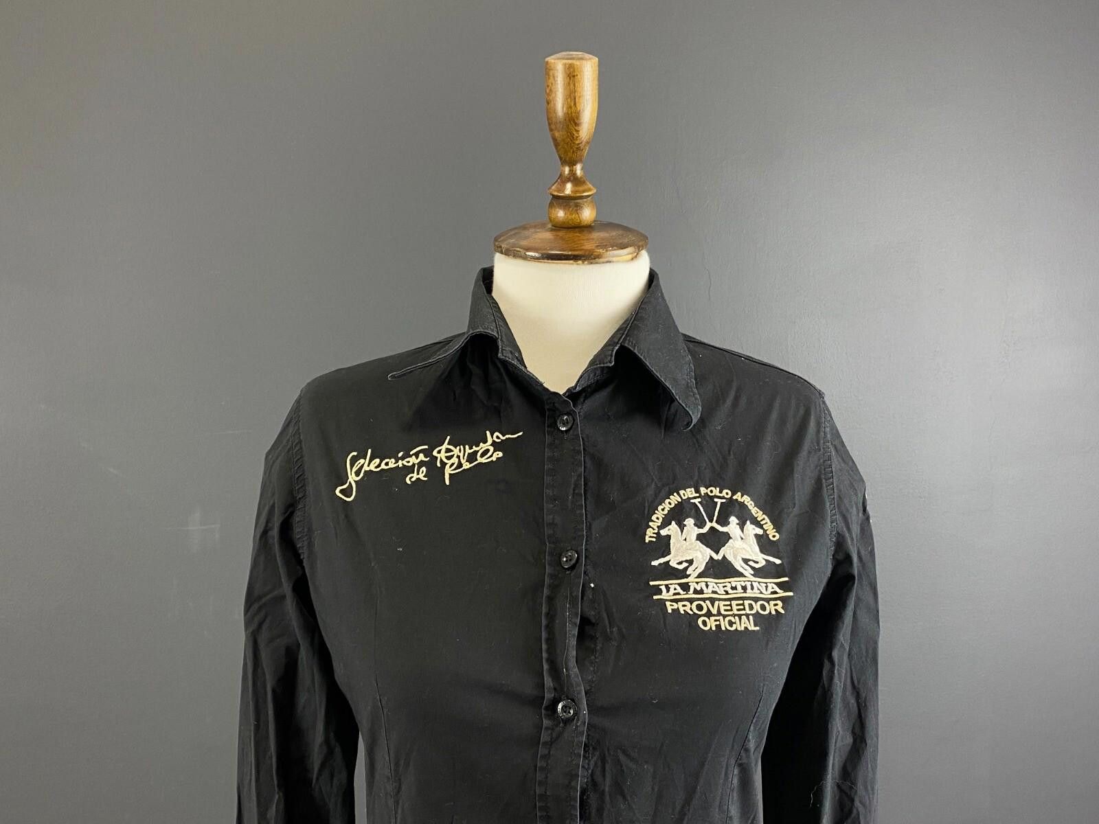 La Martina La Martina Buenos Aires Black Blouse Shirt Size L Size L / US 10 / IT 46 - 2 Thumbnail