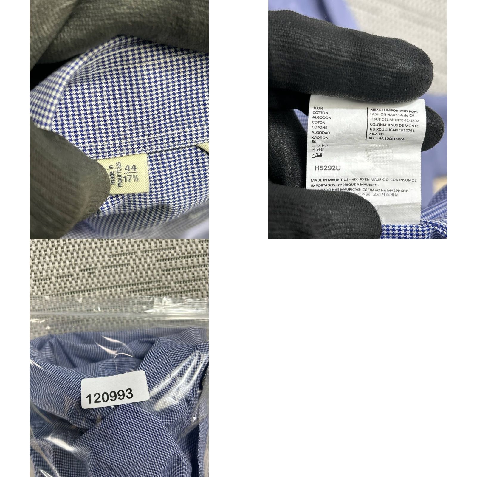 Suitsupply Suitsupply Traveller Dress Shirt Mens 17.5 Blue Check Cotton Button Up Formal Shirt Size 46R - 8 Thumbnail