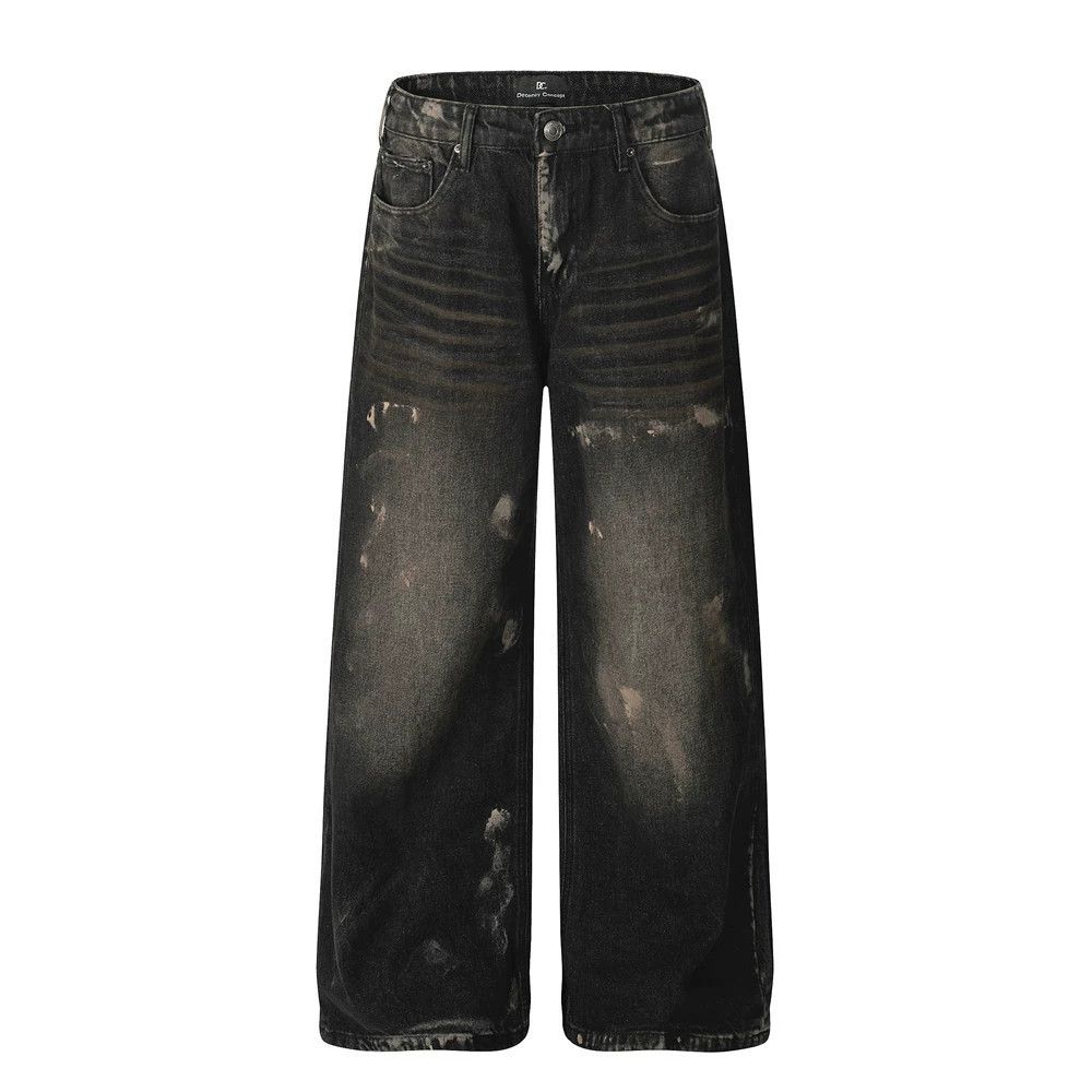 Vintage Men's casual ink-splashed punk washed distressed jeans Size US 32 / EU 48 - 1 Thumbnail