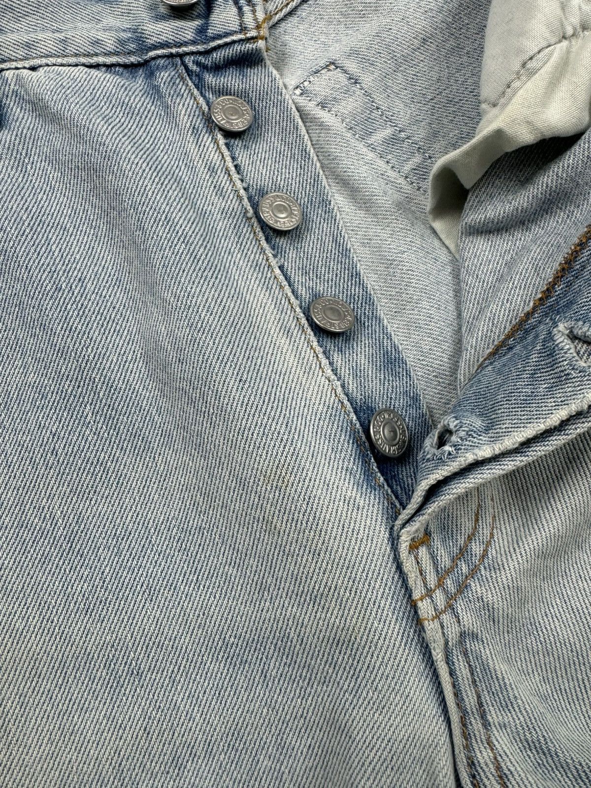 Levi's 1990's Vintage Levi's 501 USA Washed Distressed Blue Button Size US 32 / EU 48 - 15 Thumbnail