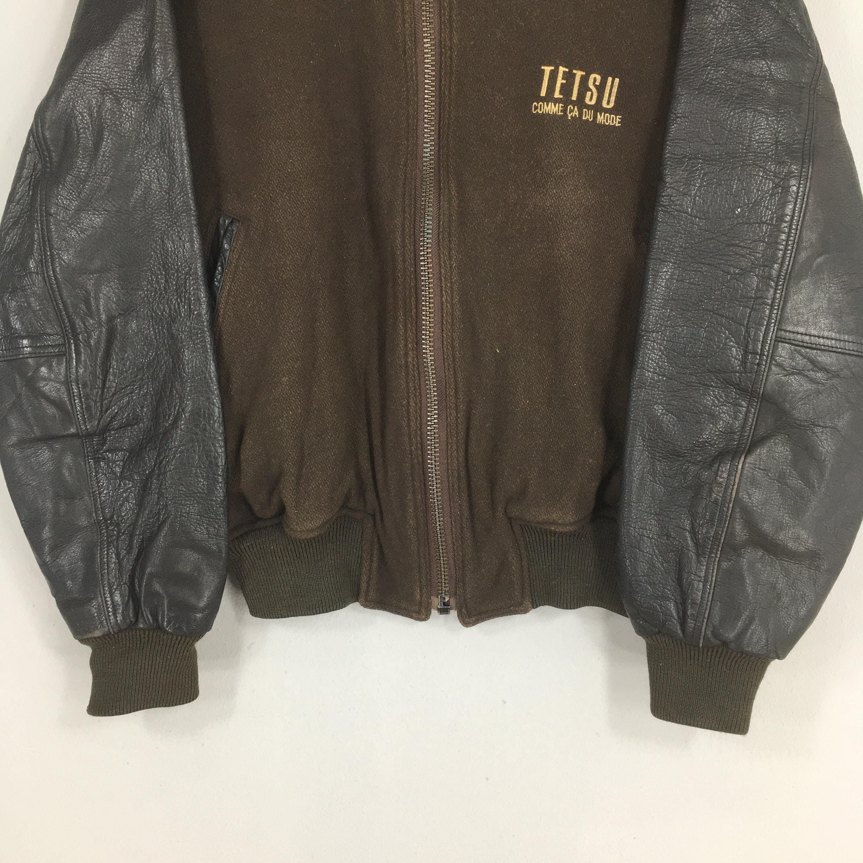 Japanese Brand Vintage 80s Tetsu Comme Ca Du Mode Wool Varsity Jacket Large Size US L / EU 52-54 / 3 - 3 Thumbnail