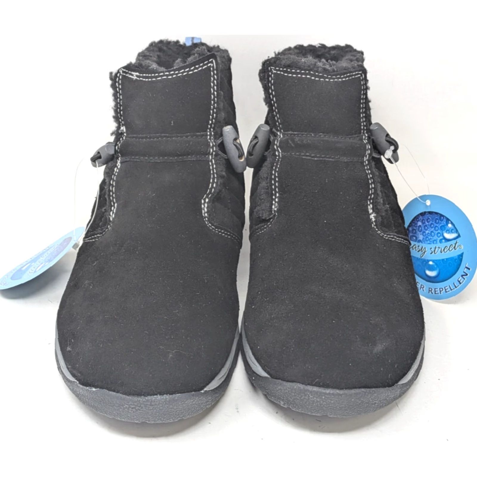 Vintage Easy Street Sport Felicia Wide 8 W Womens Black Suede Booties Boots Bootie Shoe NWT Size US 8 / IT 38 - 2 Thumbnail