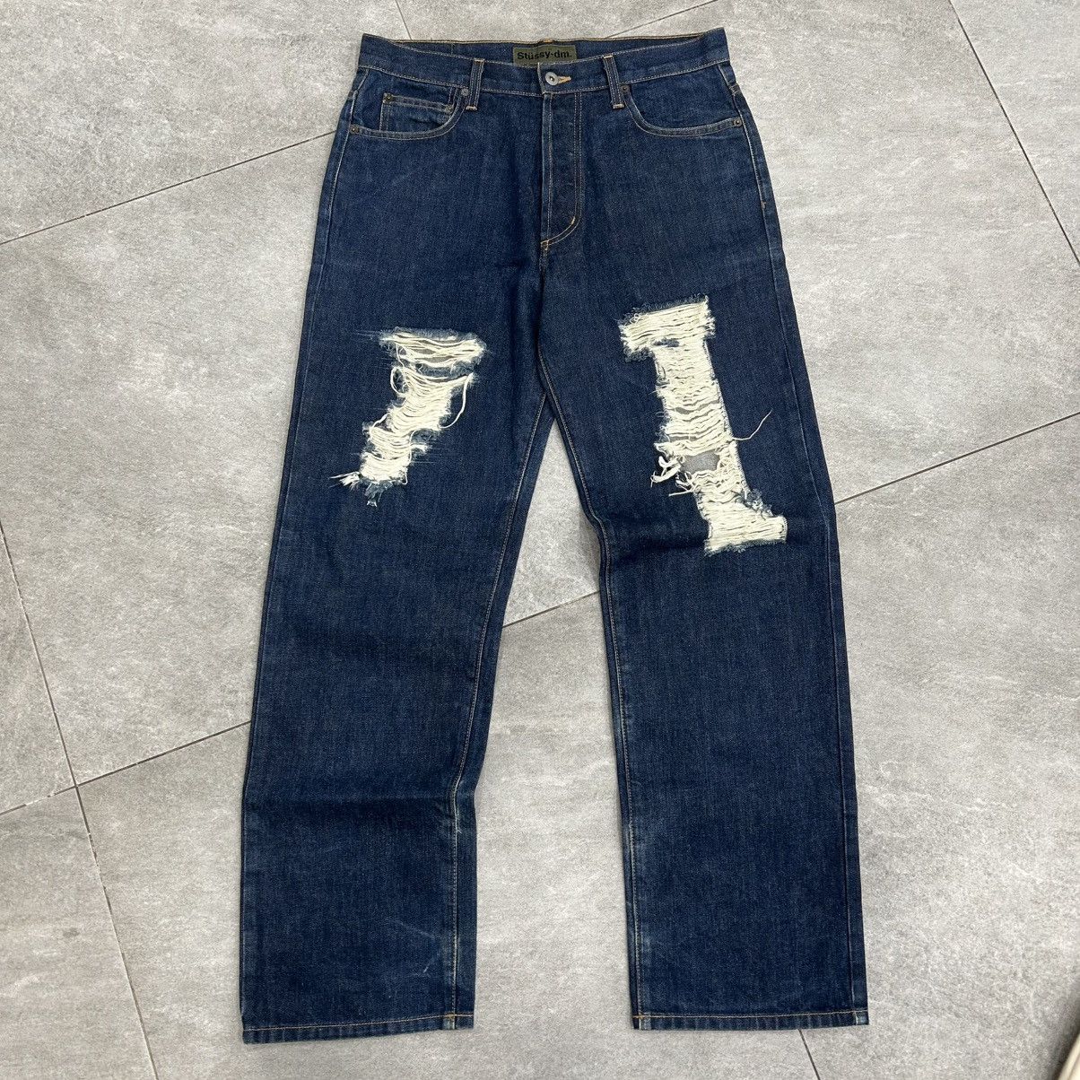 Stussy Stussy Denim Pants Distressed Size US 32 / EU 48 - 1 Thumbnail