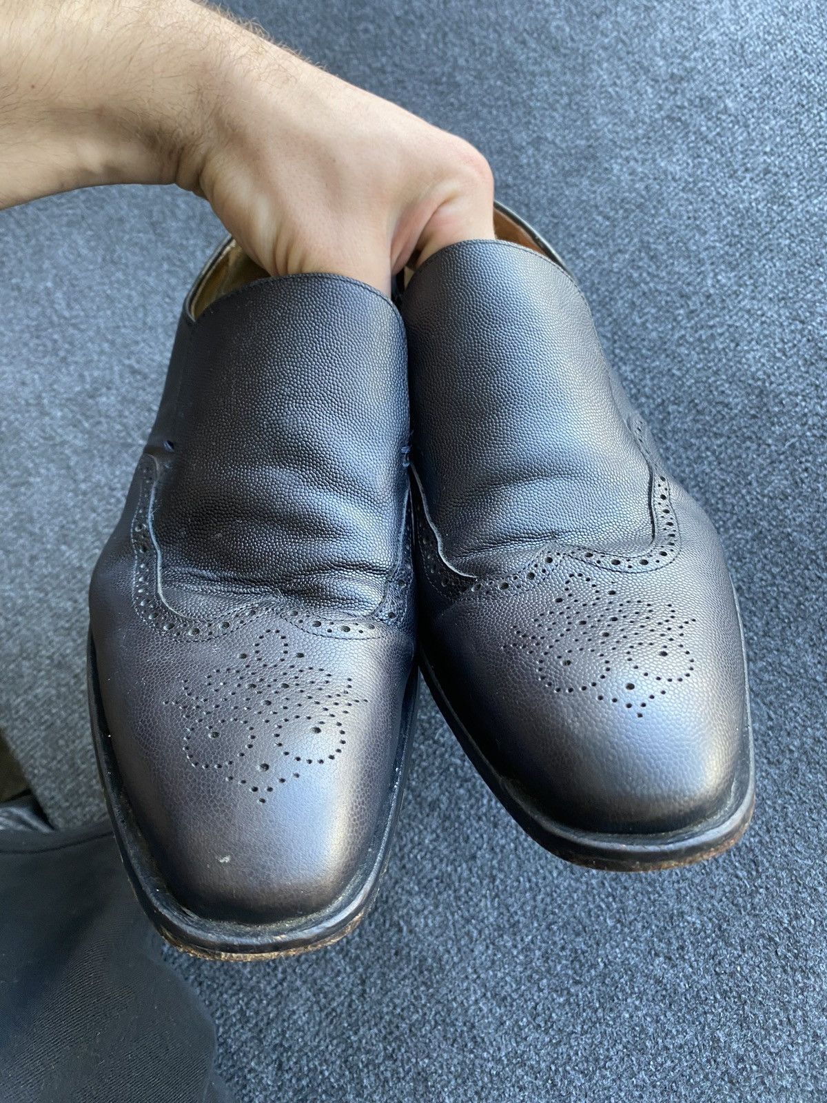Oliver Sweeney 🔥Rare Oliver Sweeney black leather brogue slip on boots US12 Size US 12 / EU 45 - 2 Thumbnail