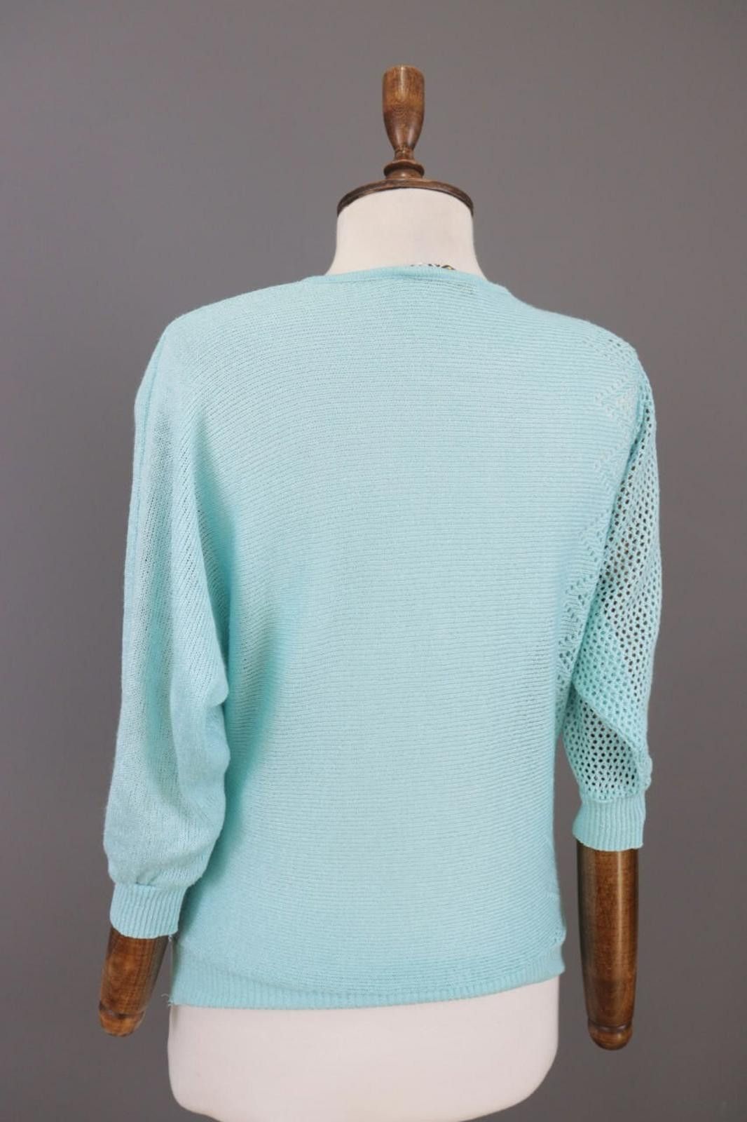Wolford Wolford Blue Mesh Knit Stretch Top Shirt Size 38 / 10 Size L / US 10 / IT 46 - 12 Thumbnail