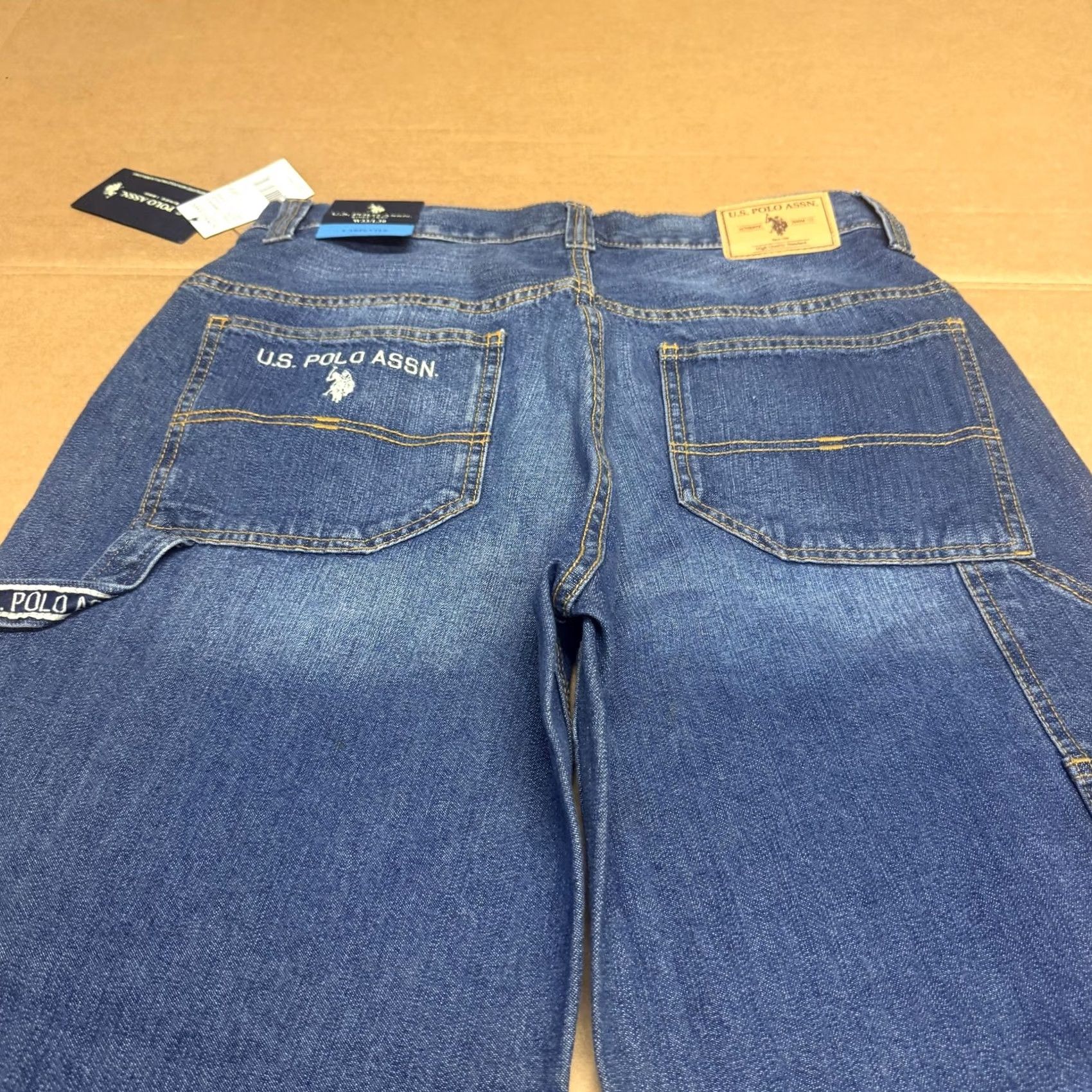 U.S. Polo Assn. U.S. Polo Assn. Carpenter Jeans Mens 33x30 Blue Wash Relaxed Straight Denim Size US XS / EU 42 / 0 - 3 Thumbnail