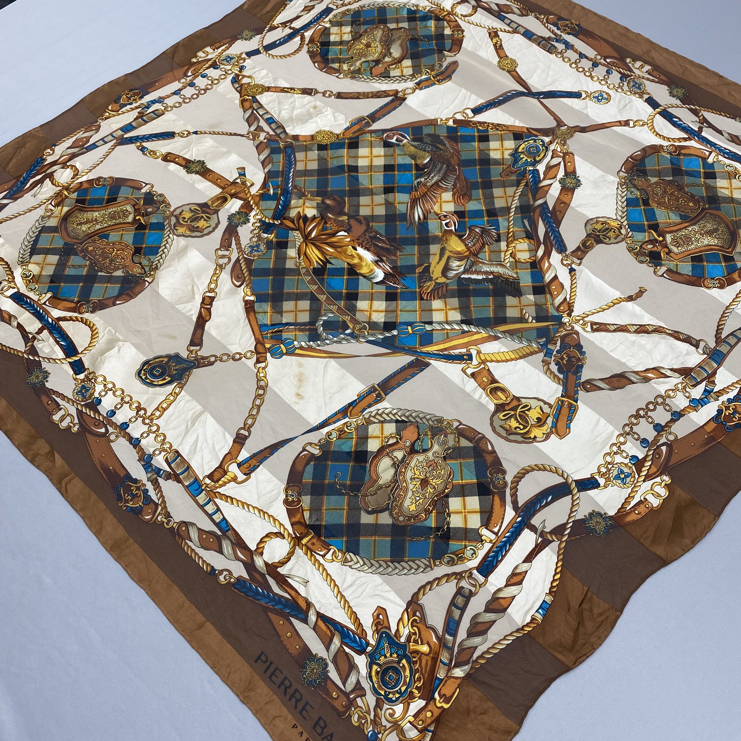Japanese Brand Vintage Pierre Balmain SILK Scarf Twill Stole Wraps Scarves Size ONE SIZE - 3 Thumbnail