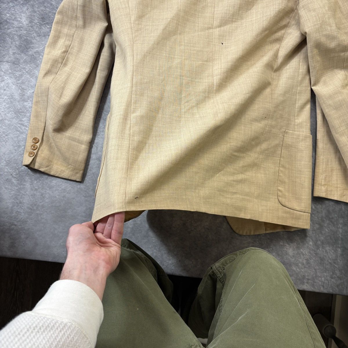 Vintage 1960s Wool Suit 70s Vintage Two Piece Suit Large Scotts US Size 42R - 13 Thumbnail