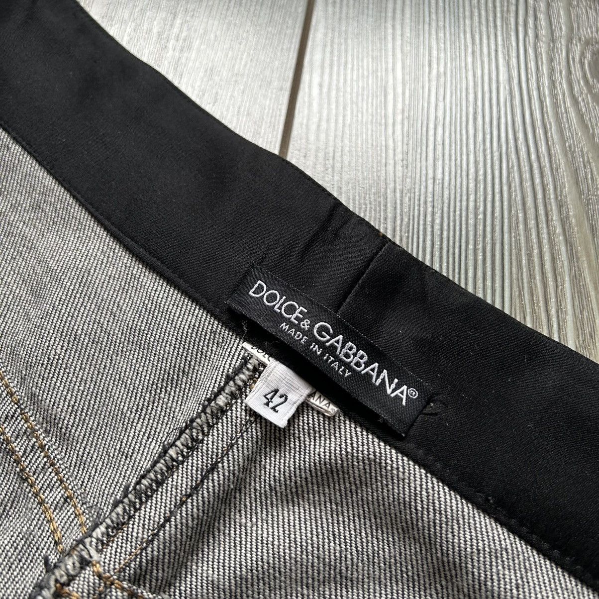 Dolce & Gabbana Rare Dolce & Gabbana Logo Waistband Black Wide Leg Jeans Size 28" / US 6 / IT 42 - 14 Thumbnail