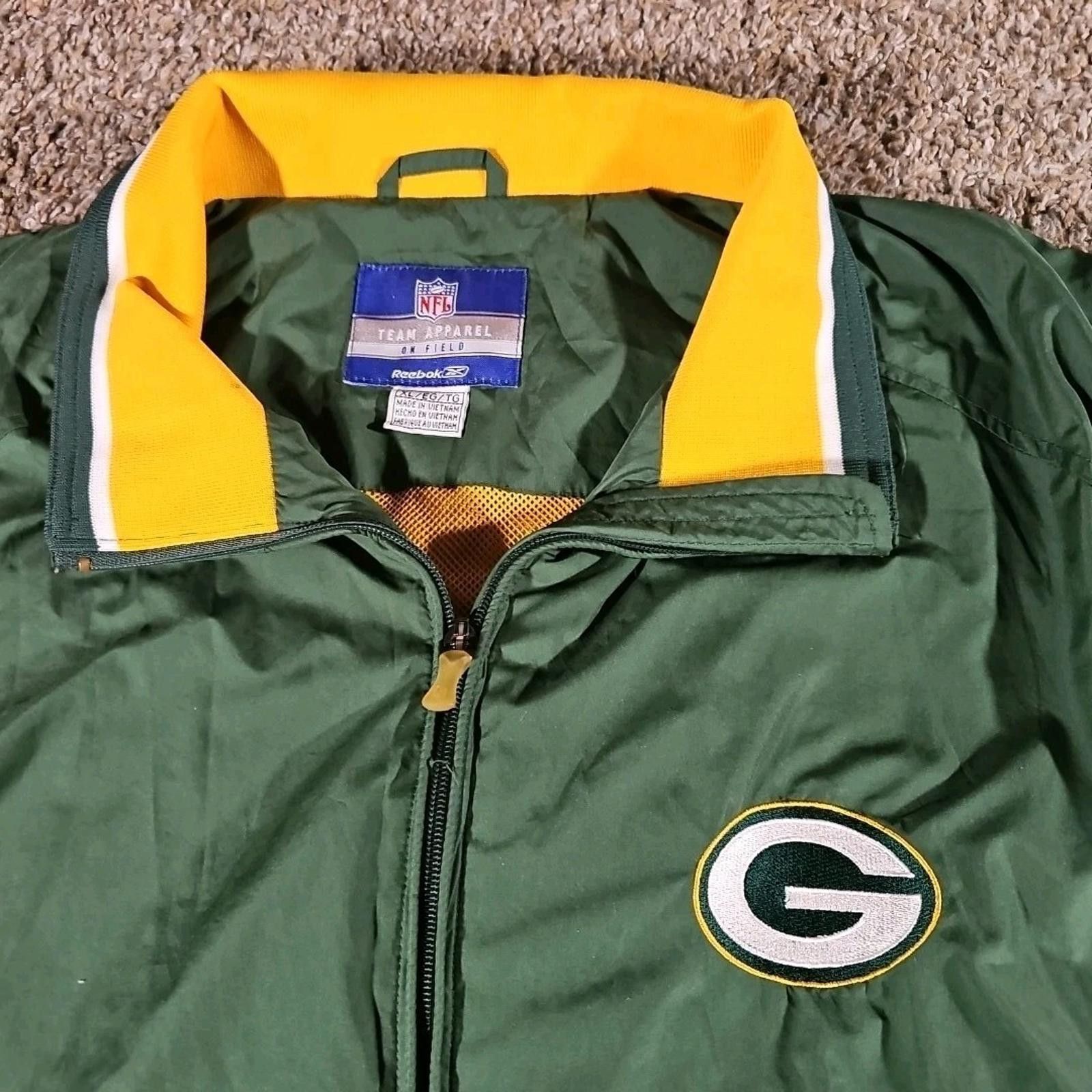 Reebok Green Bay Packers Reebok Team Apparel Fullzip XL Windbreaker Size ONE SIZE - 2 Thumbnail