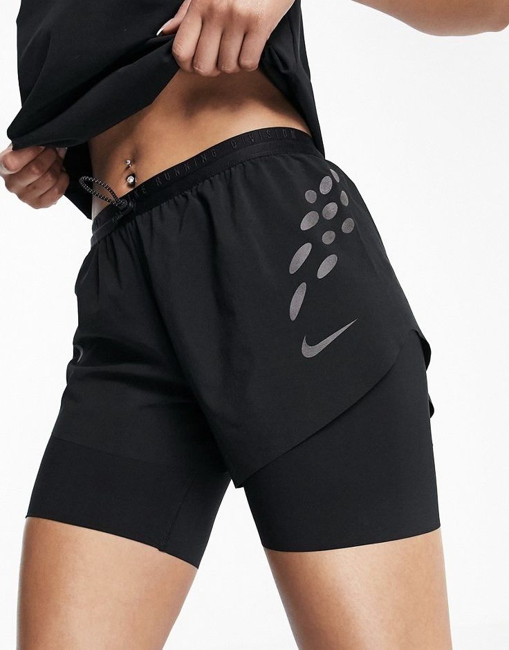 Nike Womens Nike Running Division Dri Fit 2 in 1 Shorts Leggings Size 30" / US 8 / IT 44 - 2 Thumbnail