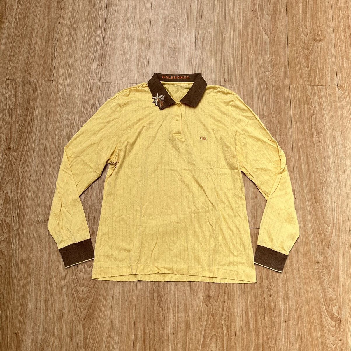 Balenciaga × Vintage Vintage 90s Balenciaga Polo Shirt L/S Size M / US 6-8 / IT 42-44 - 1 Thumbnail