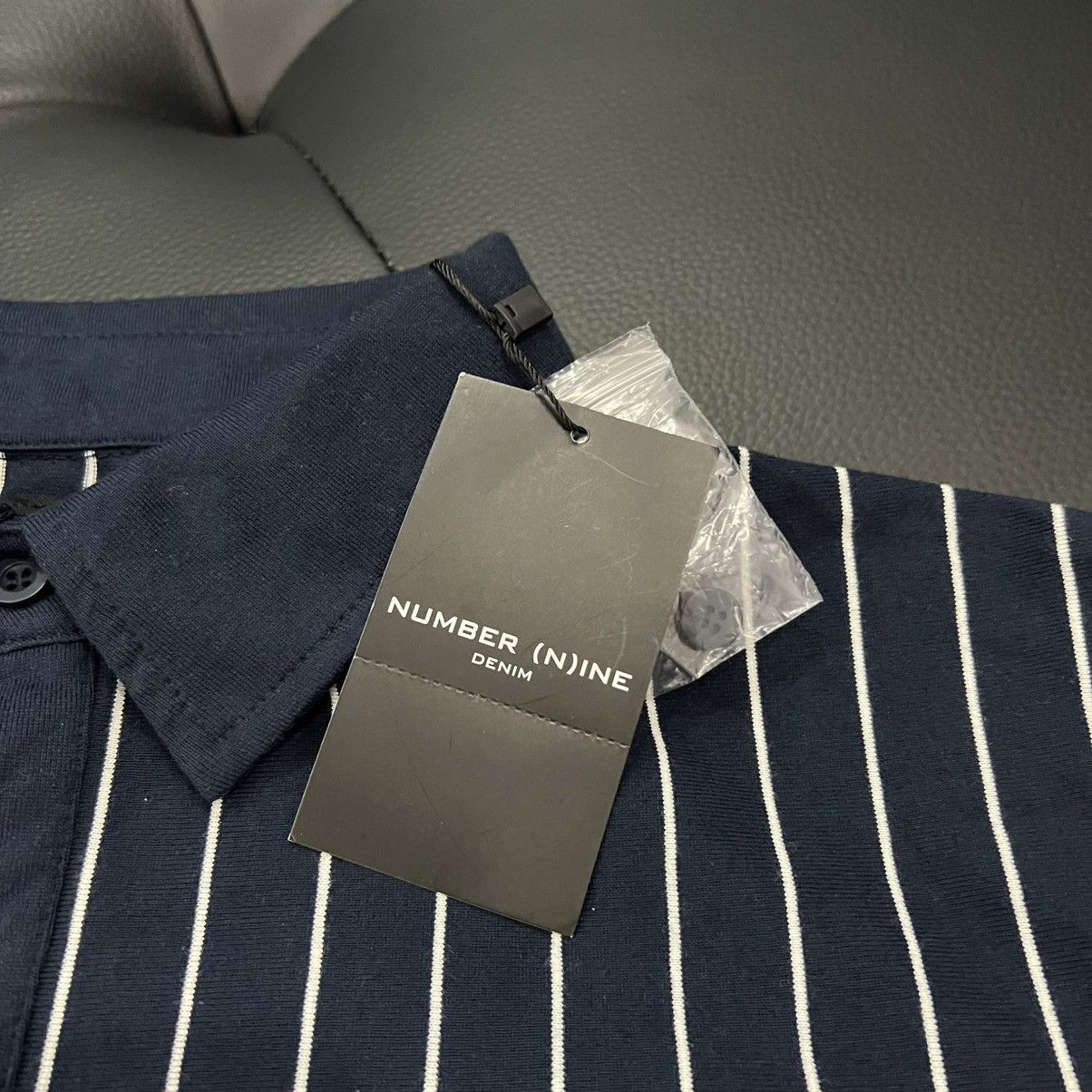 Number (N)ine Number (N)ine Striped Rubber Print Collar Polo Shirt Size US S / EU 44-46 / 1 - 9 Thumbnail