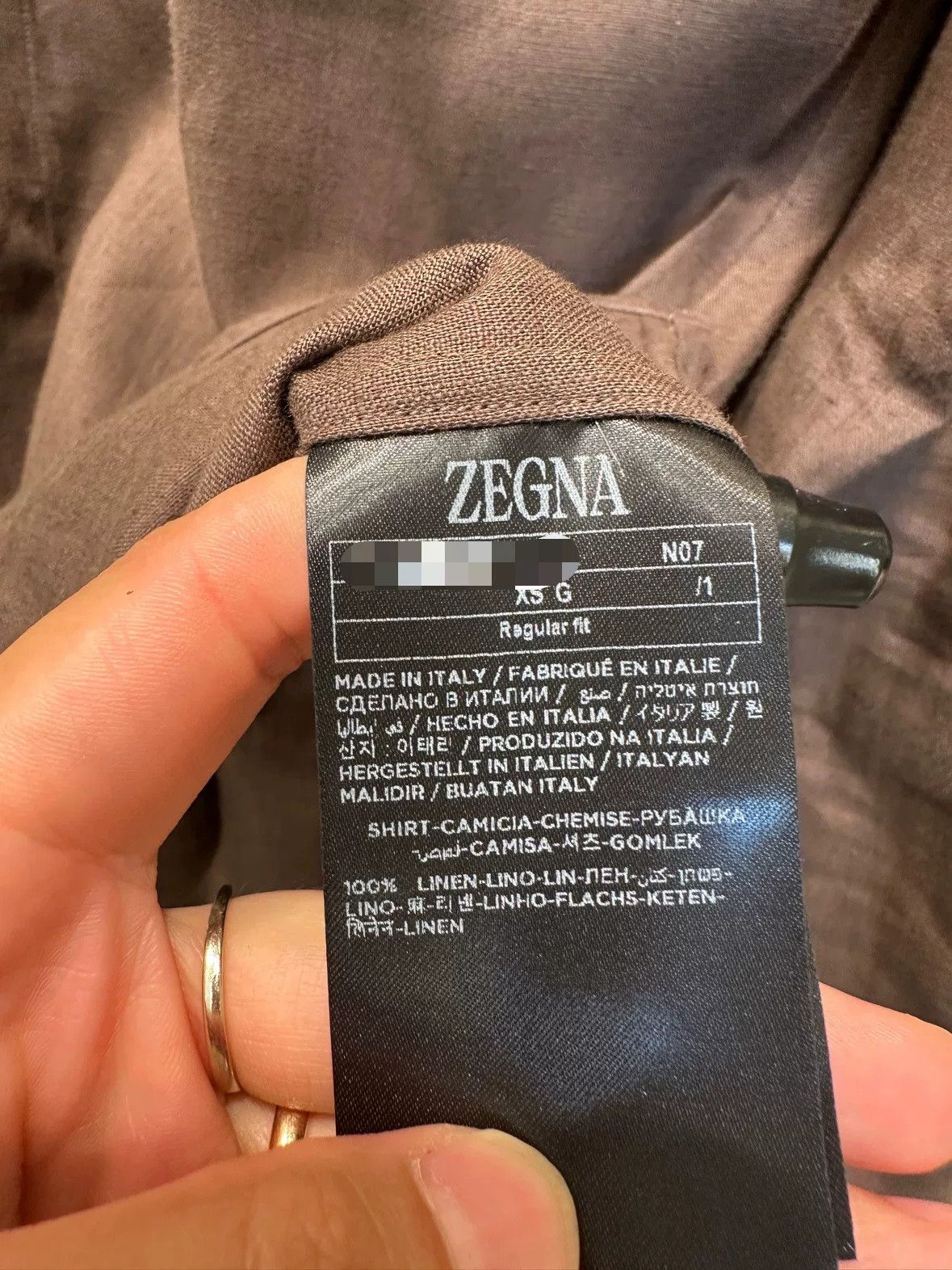 Ermenegildo Zegna Zegna Oasi Lino Brown Linen Shirt Size US XS / EU 42 / 0 - 9 Thumbnail