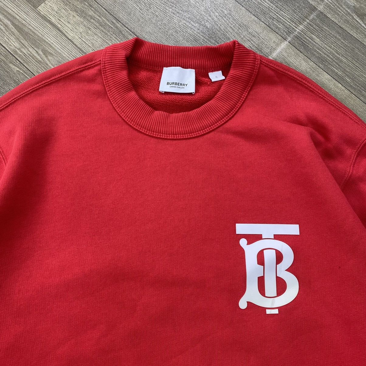 Burberry 🇵🇹Luxury Burberry TB Logo Printed Red Sweatshirt Size US S / EU 44-46 / 1 - 3 Thumbnail