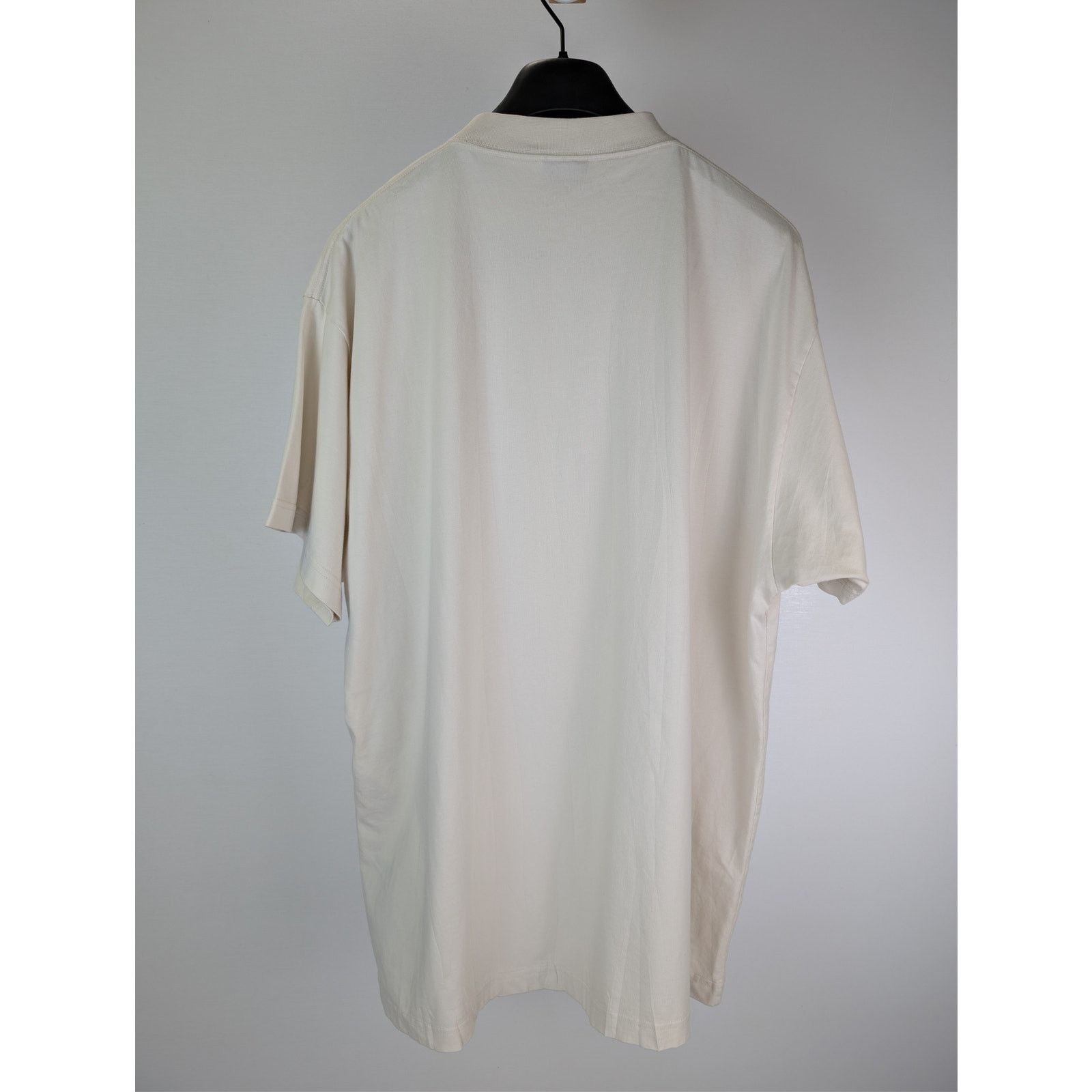 Balenciaga o1rshd1 BB Stencil Vintage Oversized Jersey T-Shirt in Ecru Size US M / EU 48-50 / 2 - 10 Thumbnail