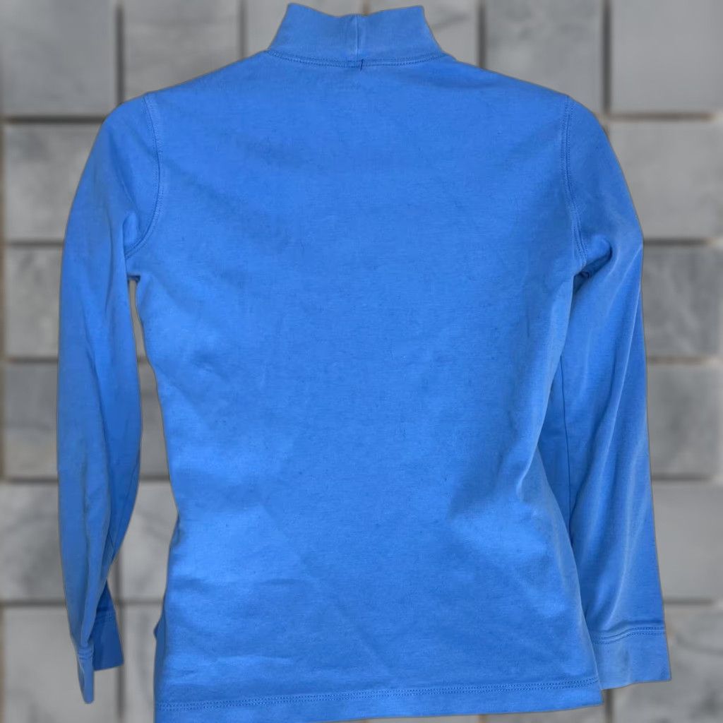 Vintage L.L. Bean Shirt Womens Size S Blue Long Sleeve Mock Neck 100% Cotton Stains Size S / US 4 / IT 40 - 1 Thumbnail