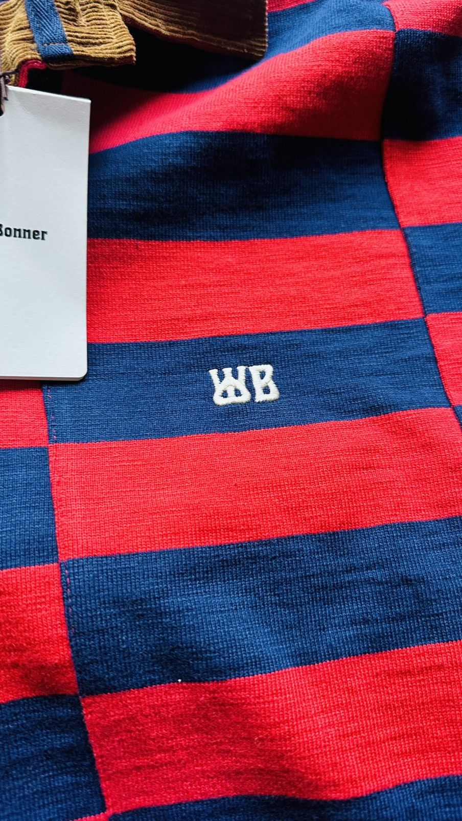 Wales Bonner Wales Bonner City striped cotton canvas polo shirt Size US L / EU 52-54 / 3 - 7 Thumbnail