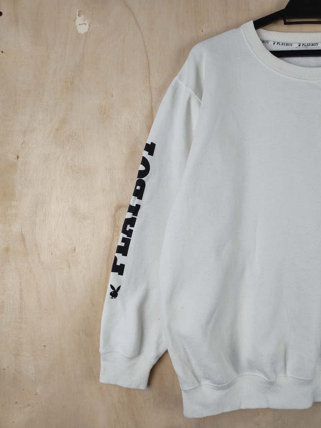 Playboy DL Playboy vintage big logo White Sweatshirts #S2481 Size US L / EU 52-54 / 3 - 10 Thumbnail